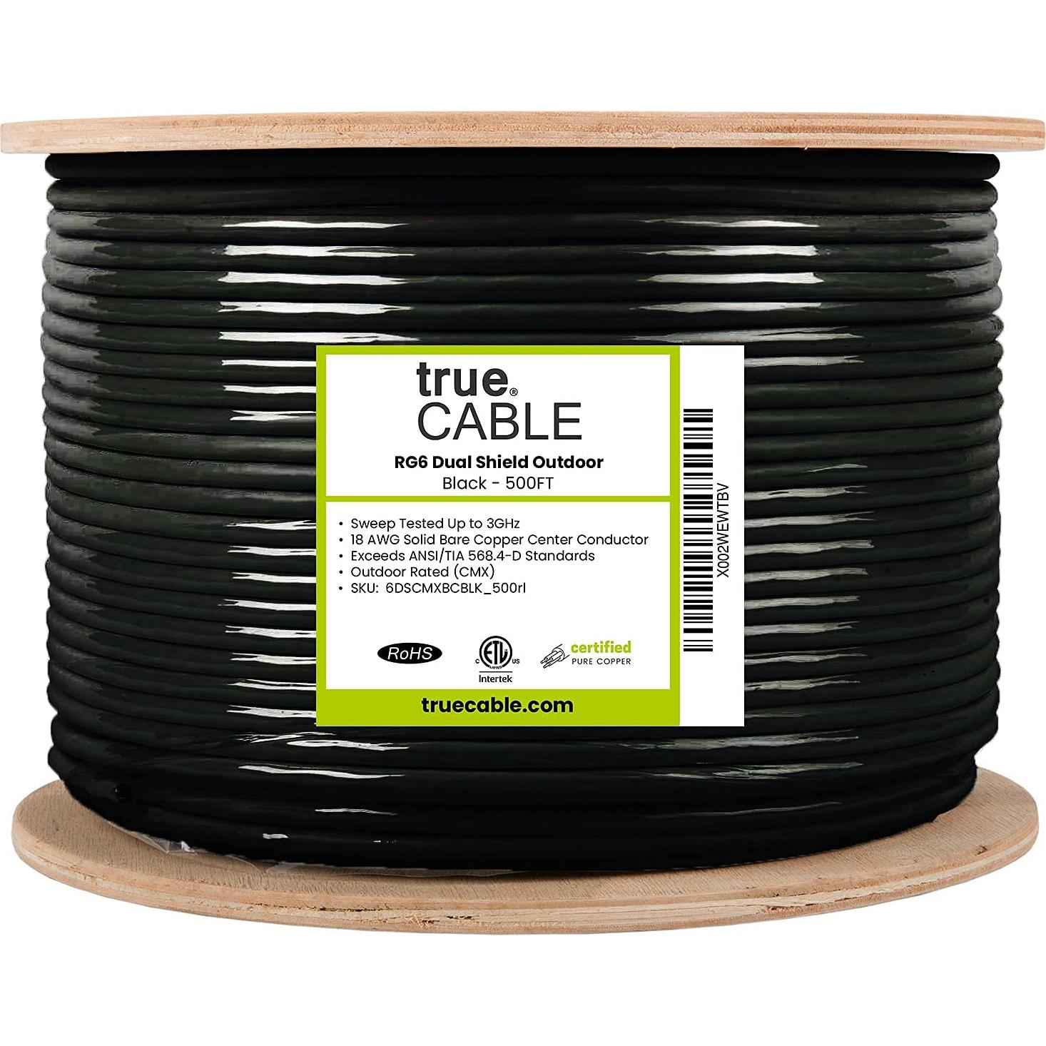 Cable Coaxial RG6 Exterior Doble Blindaje trueCABLE 152.4m