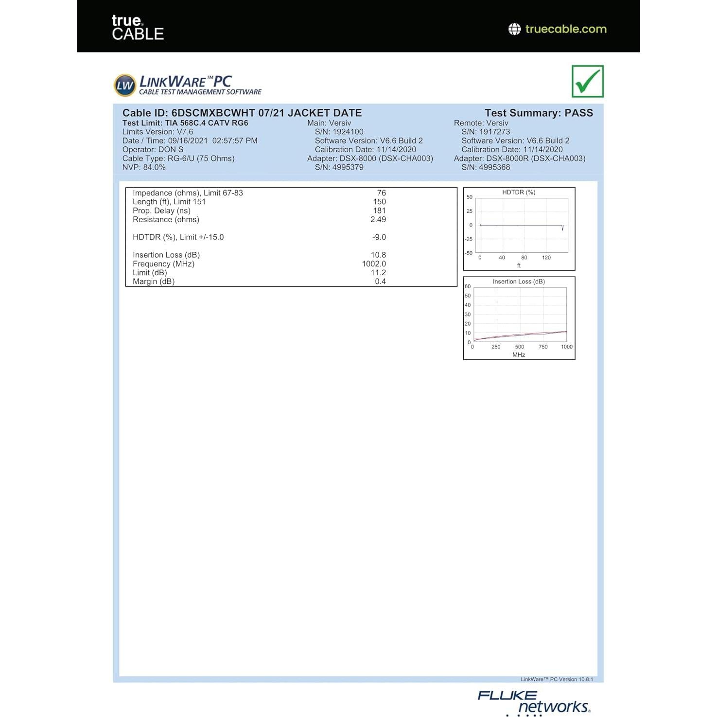Cable Coaxial RG6 Exterior Doble Blindaje trueCABLE 152.4m