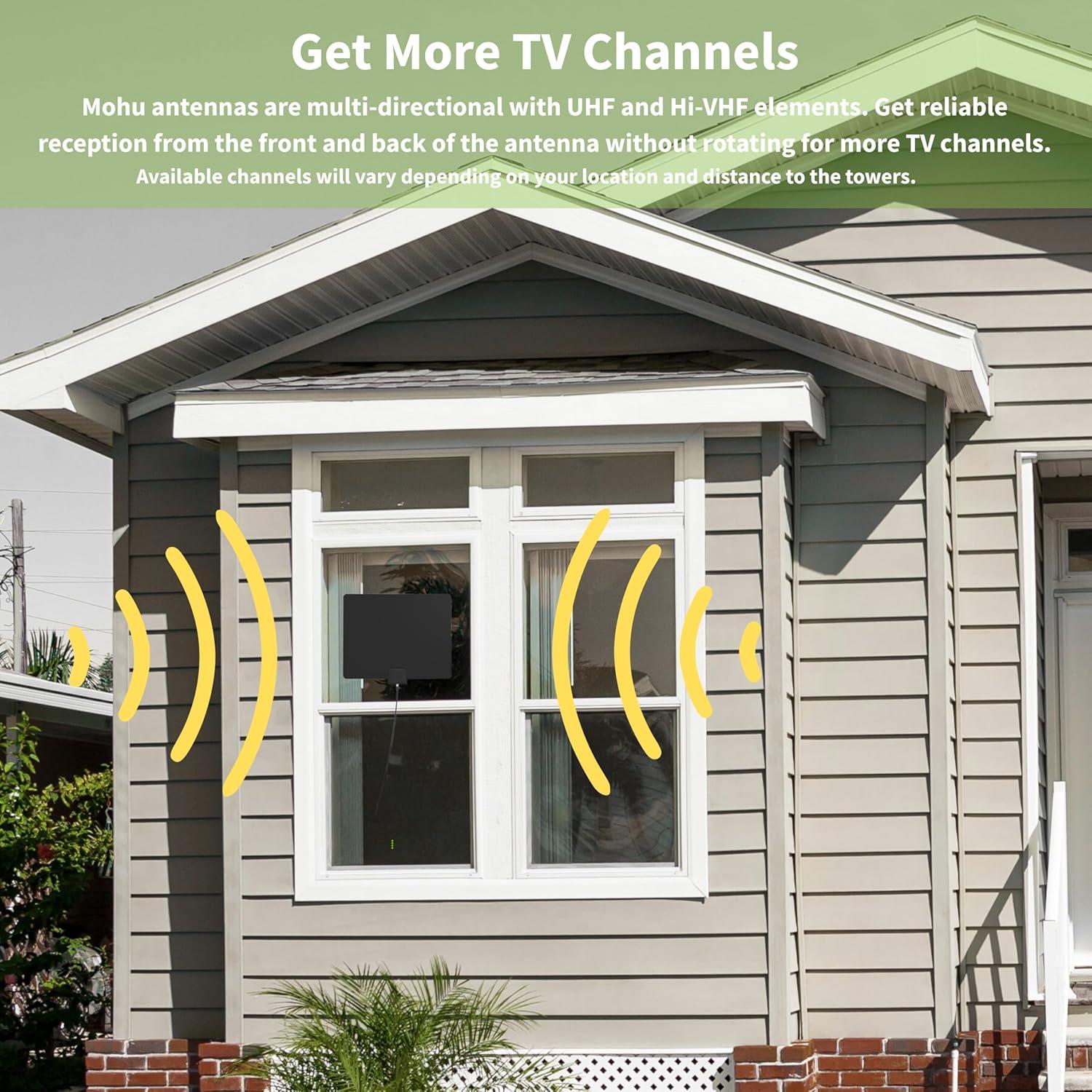 Antena de TV Interior Mohu Leaf 50 Amplificada 4K 8K 60 Millas