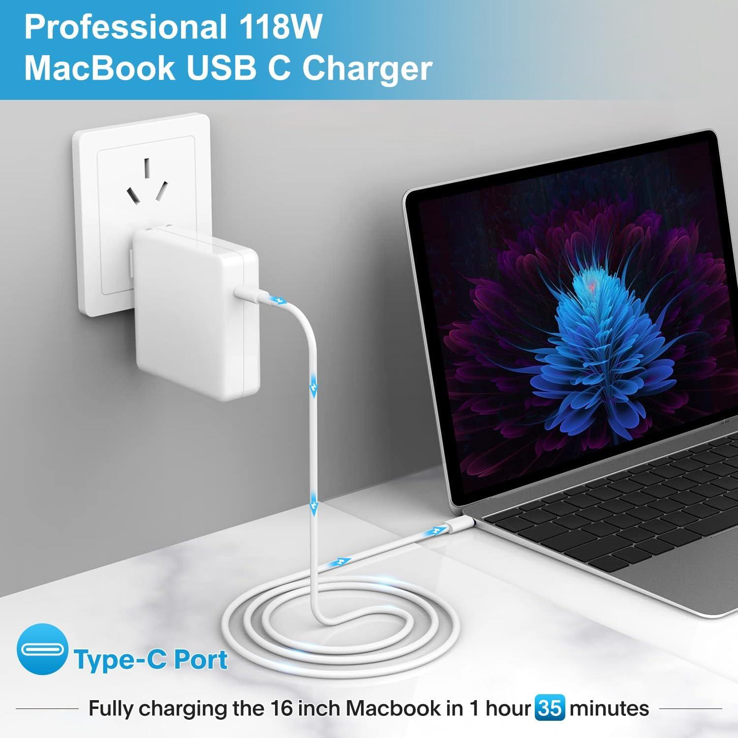 Cargador Rápido USB C 118W Feedyor para MacBook Pro/Air