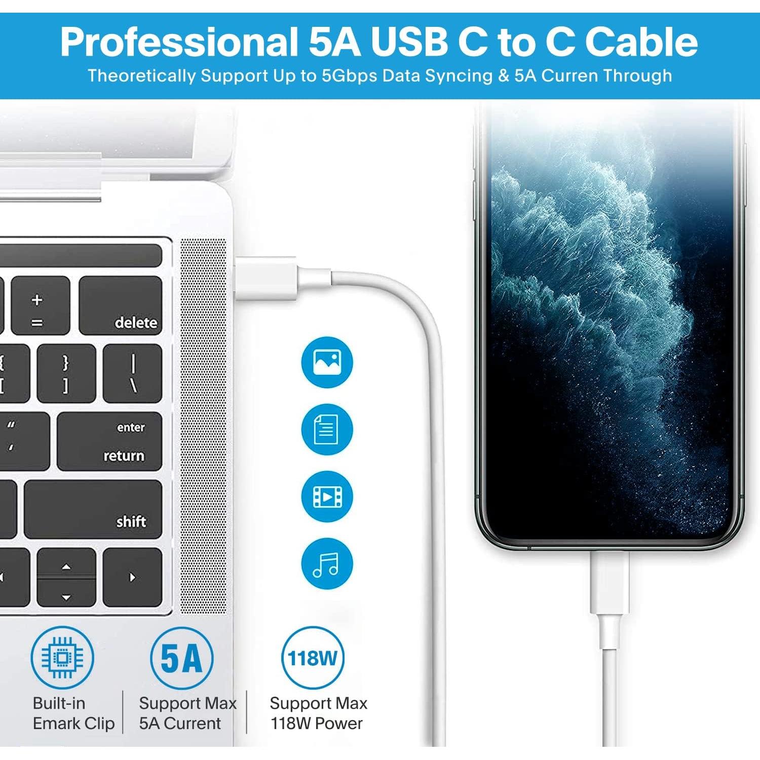 Cargador Rápido USB C 118W Feedyor para MacBook Pro/Air