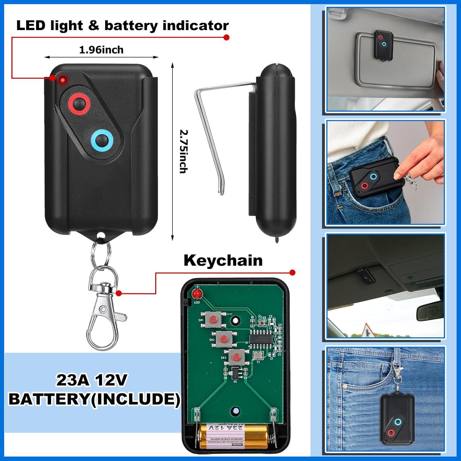 Control Remoto de Puerta de Garaje Kingdder 2 Pcs 2 Botones