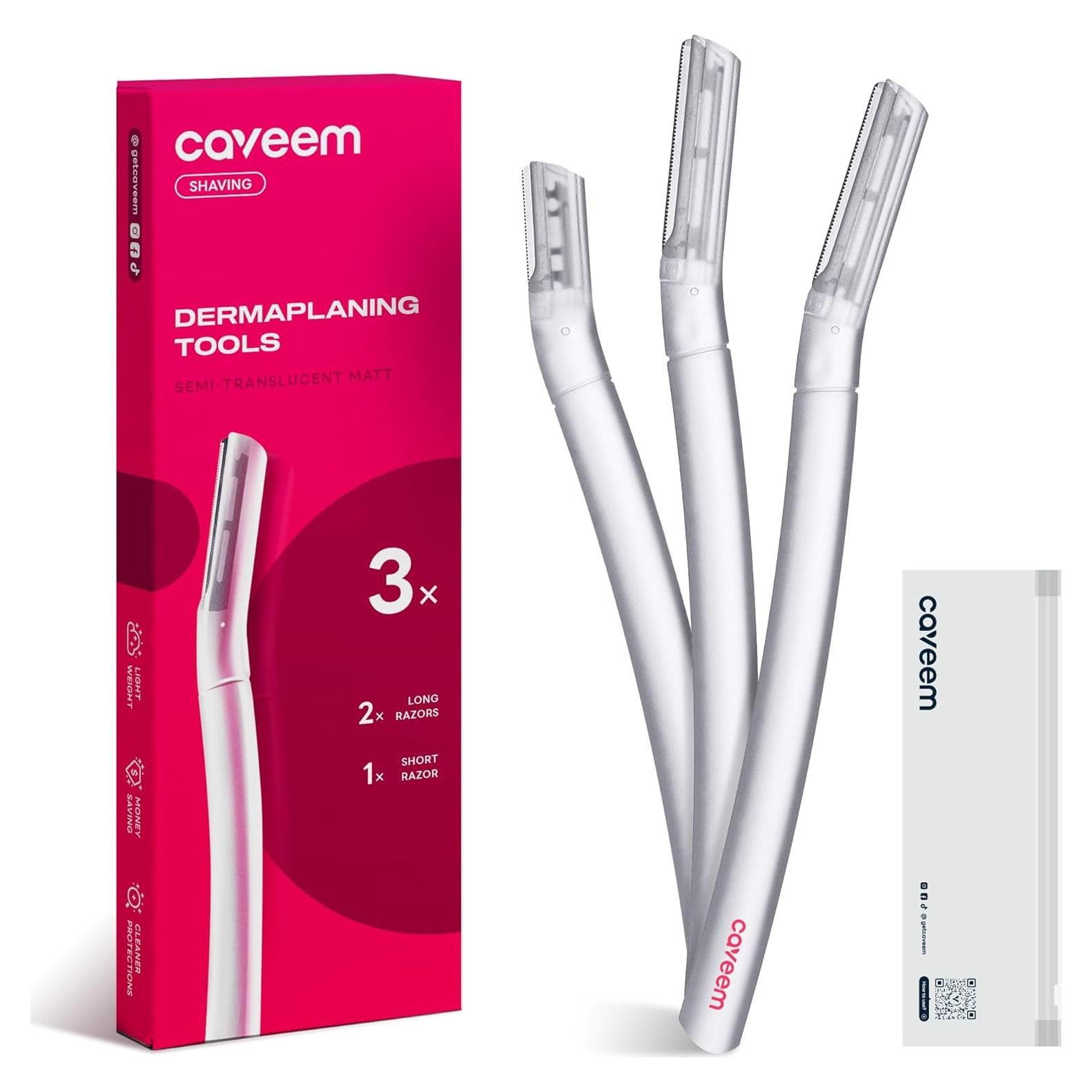 Rasuradora Dermaplane CAVEEM 3 Piezas para Vello Facial