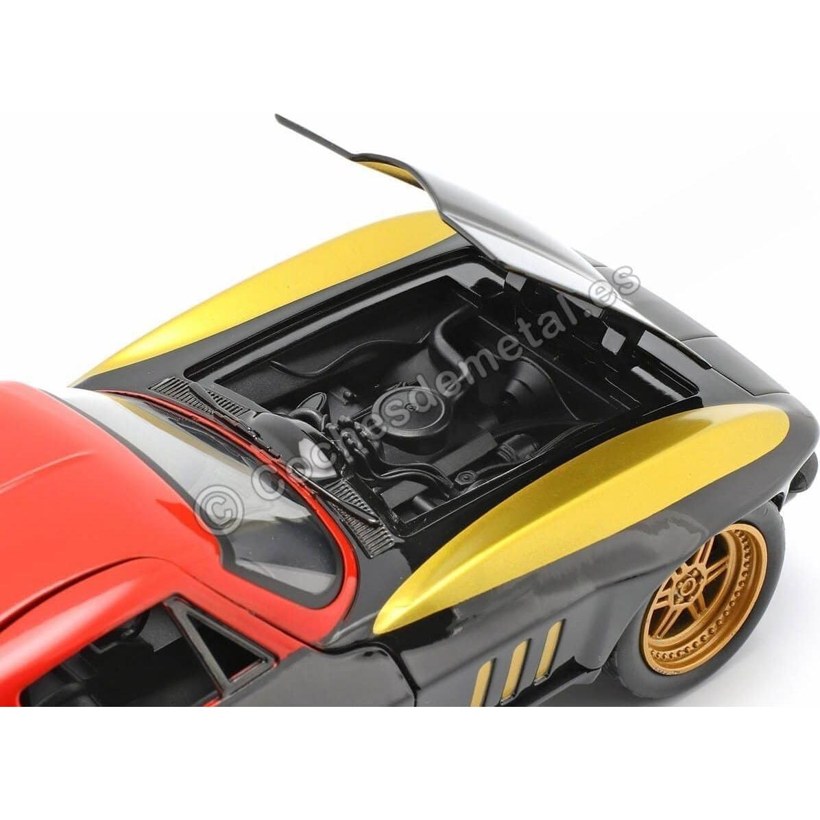 Coche de metal 1:24 Jada Toys Chevy Corvette 1966 Viuda Negra