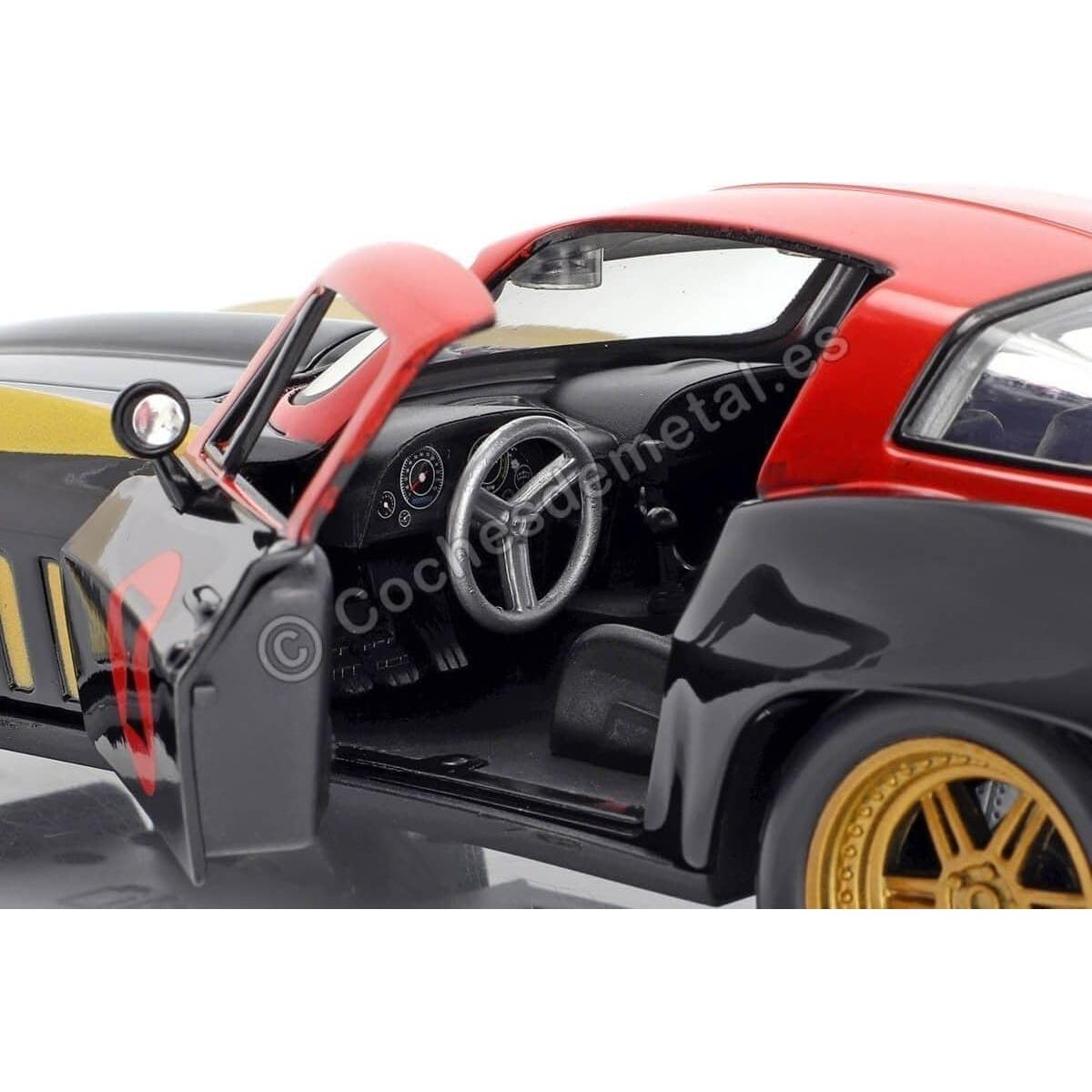 Coche de metal 1:24 Jada Toys Chevy Corvette 1966 Viuda Negra