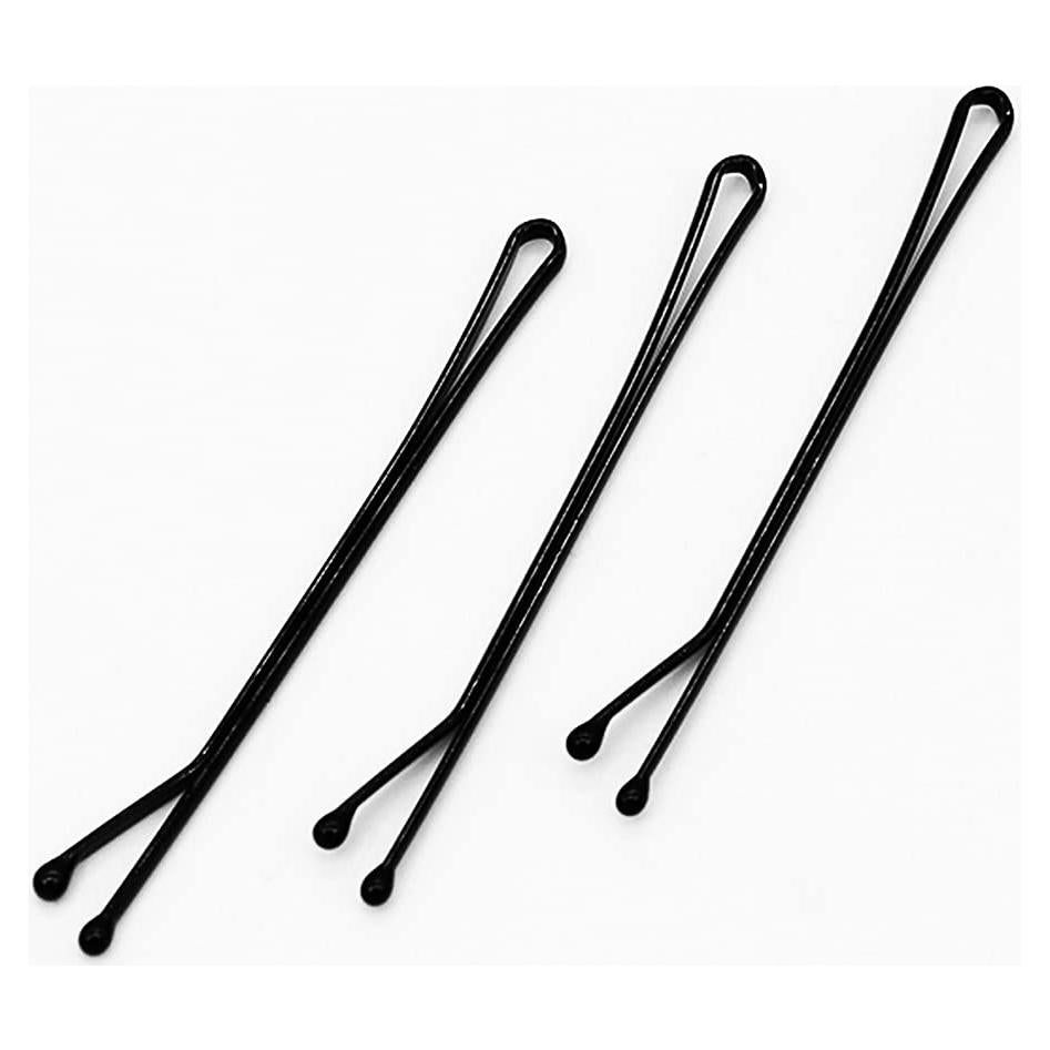 200 Pasadores de Pelo Planos RN BEAUTY 5.6cm Acero Inoxidable Negro