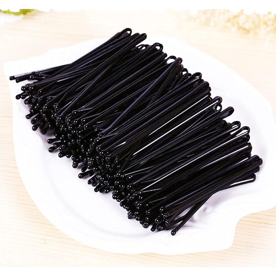 200 Pasadores de Pelo Planos RN BEAUTY 5.6cm Acero Inoxidable Negro