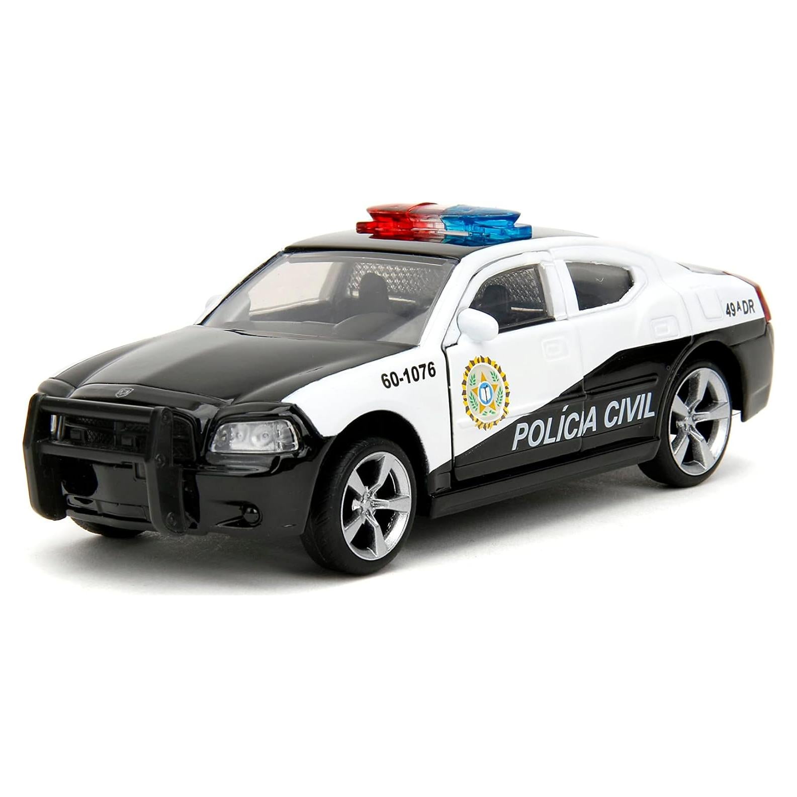 Coche Die-Cast Rápido y Furioso Dodge Charger Policía 1:32