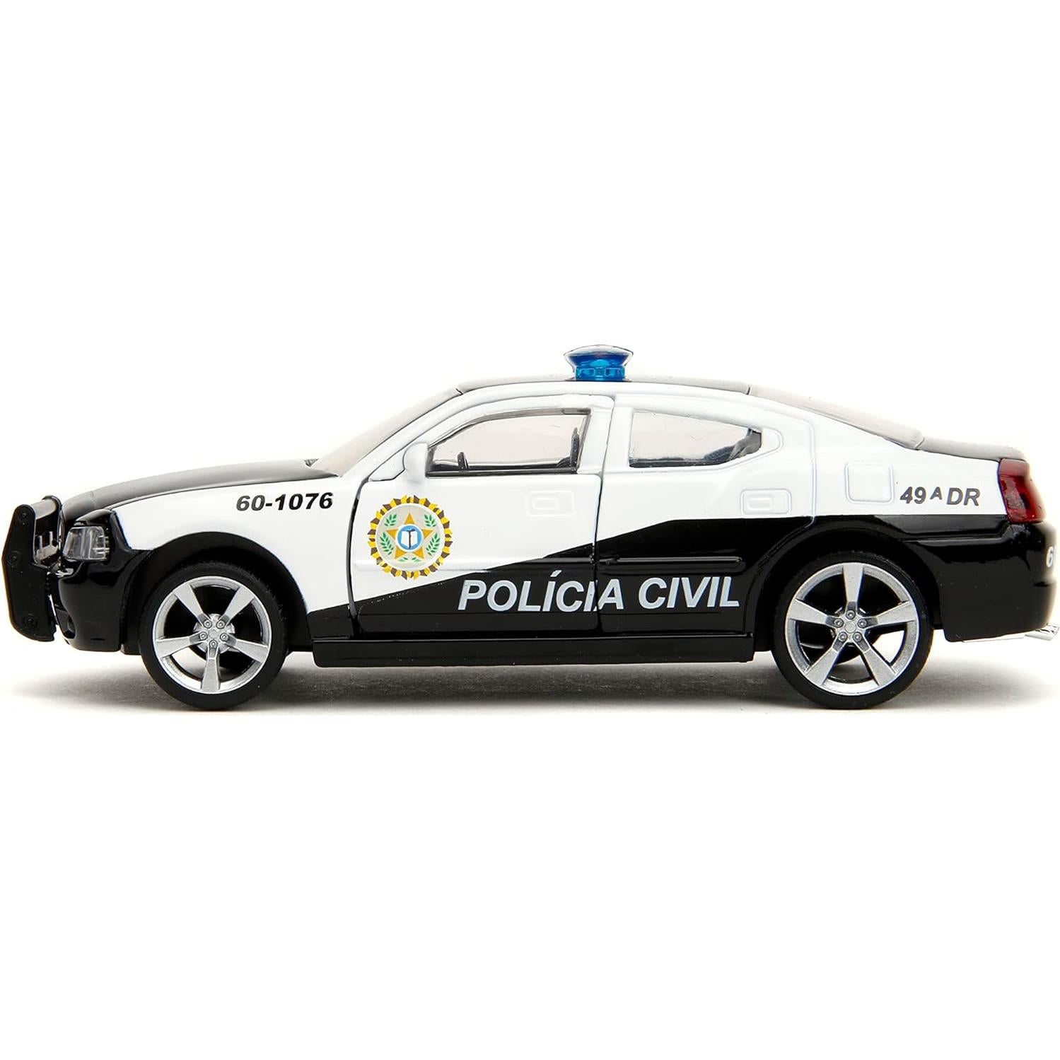 Coche Die-Cast Rápido y Furioso Dodge Charger Policía 1:32