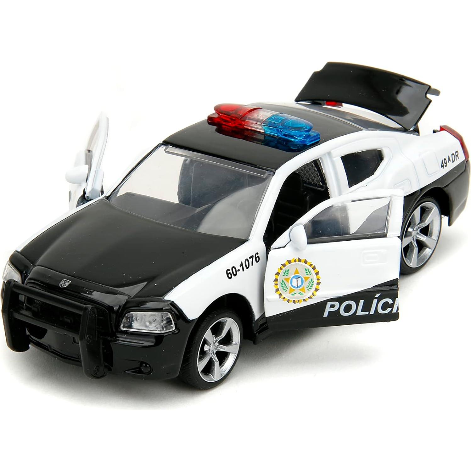 Coche Die-Cast Rápido y Furioso Dodge Charger Policía 1:32