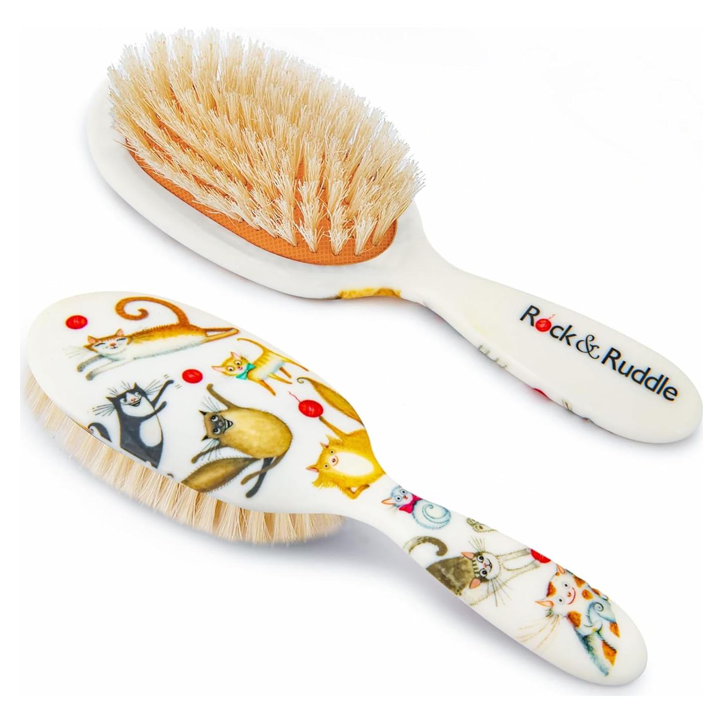 Cepillo de Pelo Natural Rock & Ruddle Gatos Lindos 20cm