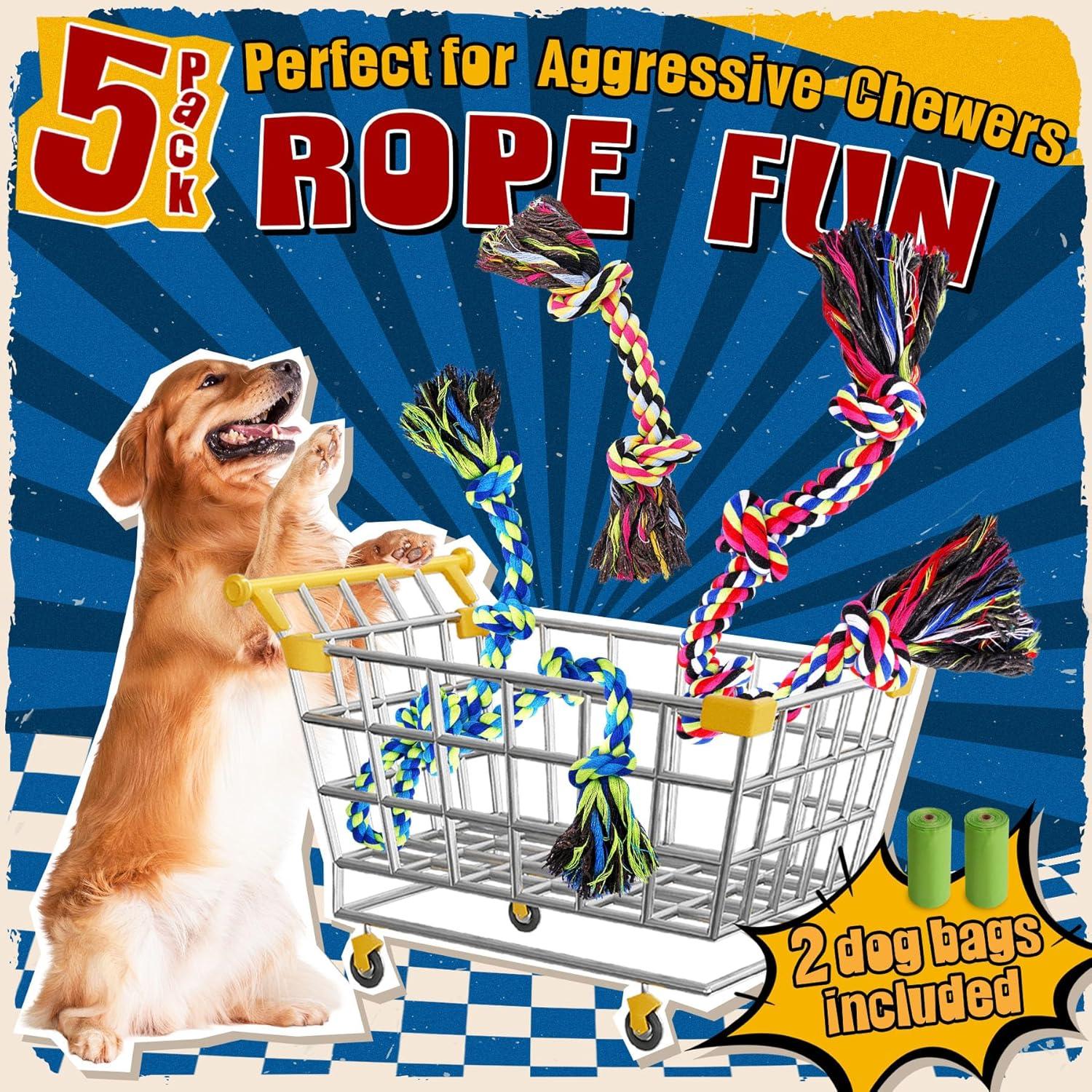 Juguete para Perros Forfon - Cuerda Resistente 3 Piezas + 2 Bolsas