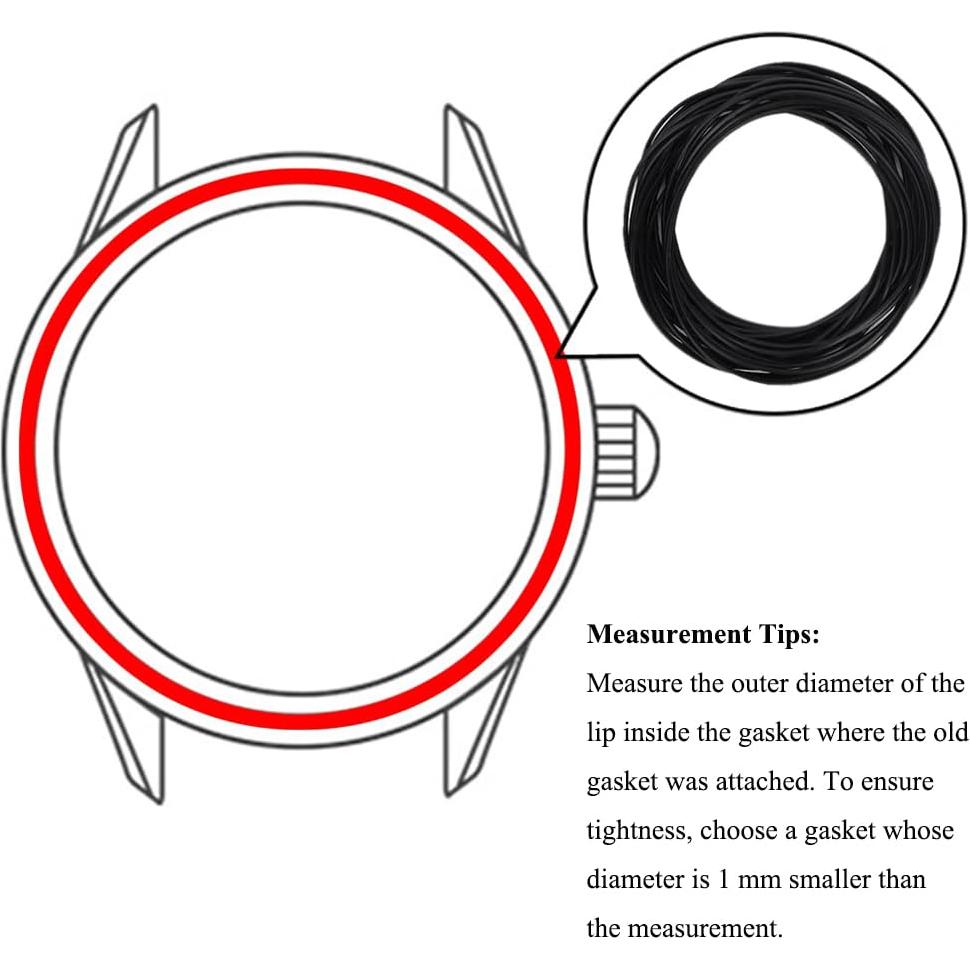 10 Juntas O Ring 1.0mm TICFROG para Relojes 30-35mm
