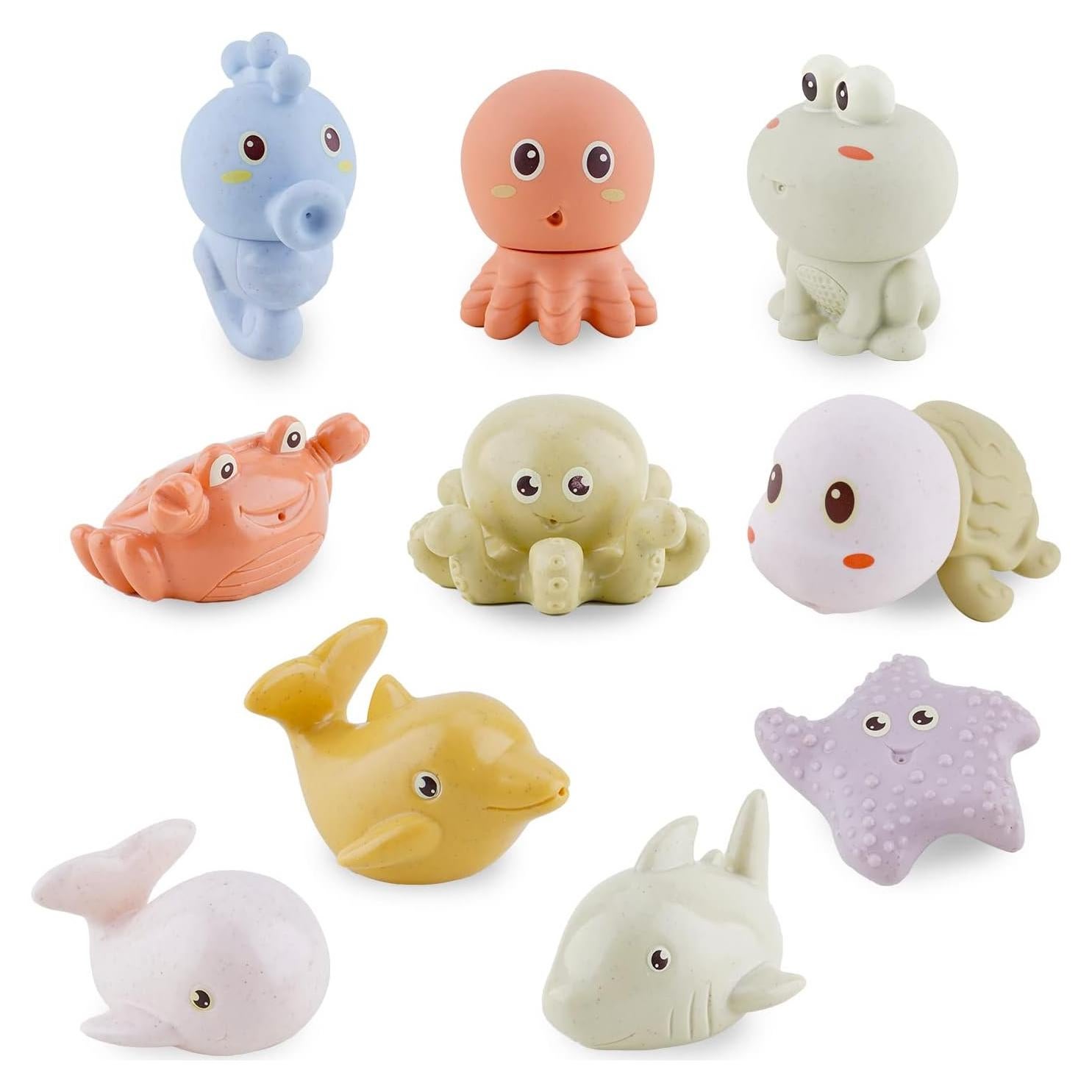 Juguetes de Baño de Animales Marinos AMCHSURI - 10 Piezas