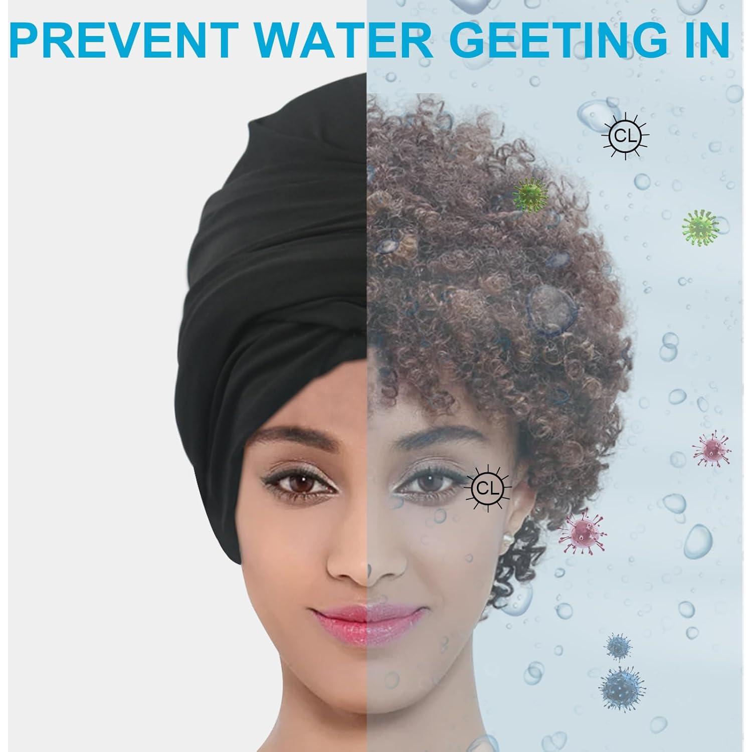 Gorro de Nadar Babalet Turbante Grande Impermeable Negro