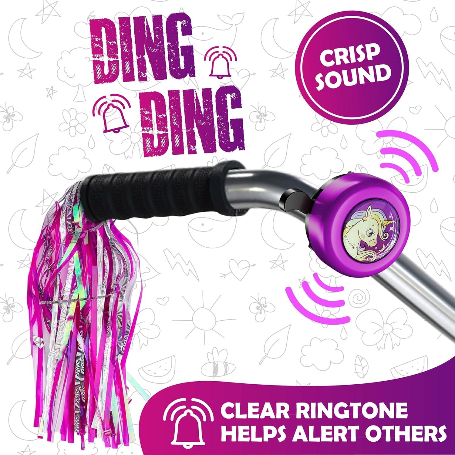 Timbre de Bicicleta Rivsli RSUS-BB06 Púrpura con Streamers