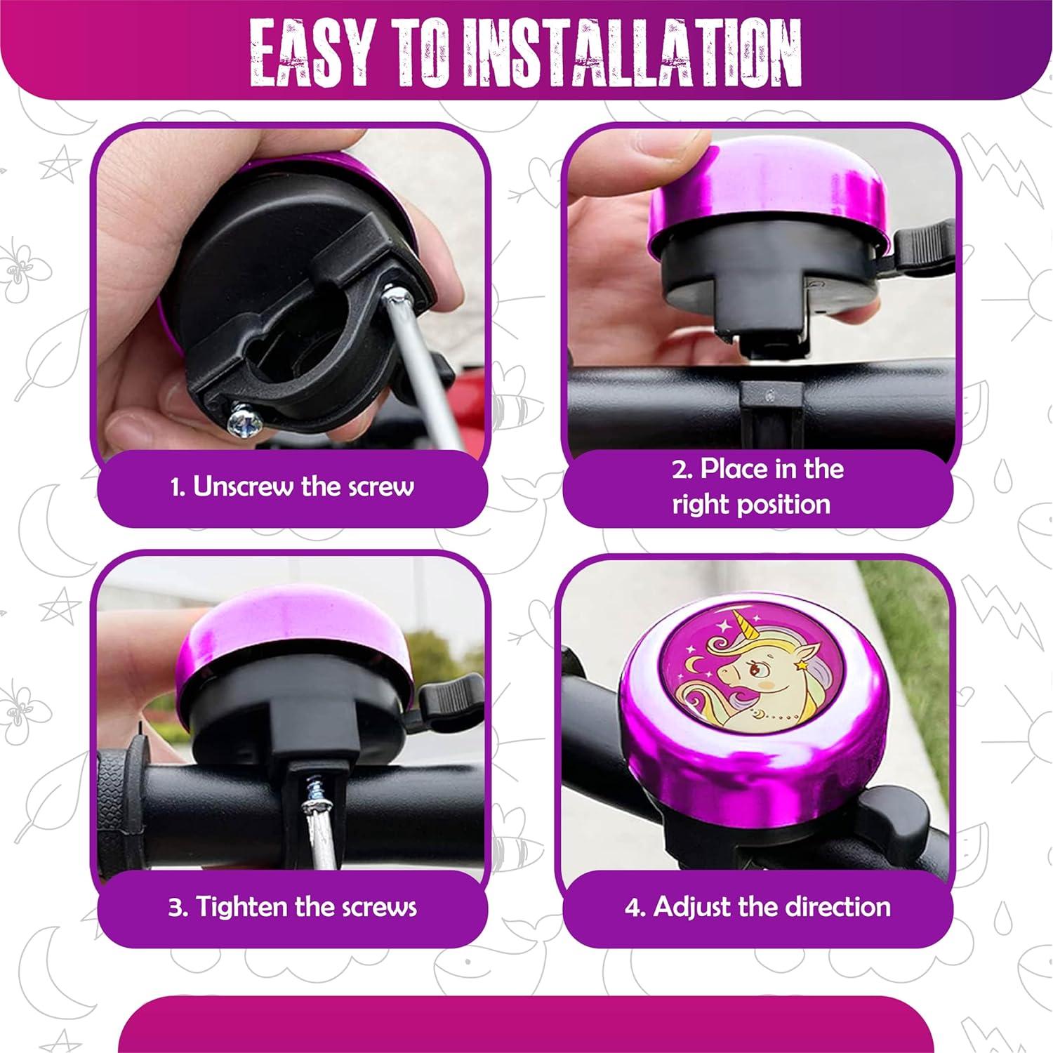 Timbre de Bicicleta Rivsli RSUS-BB06 Púrpura con Streamers