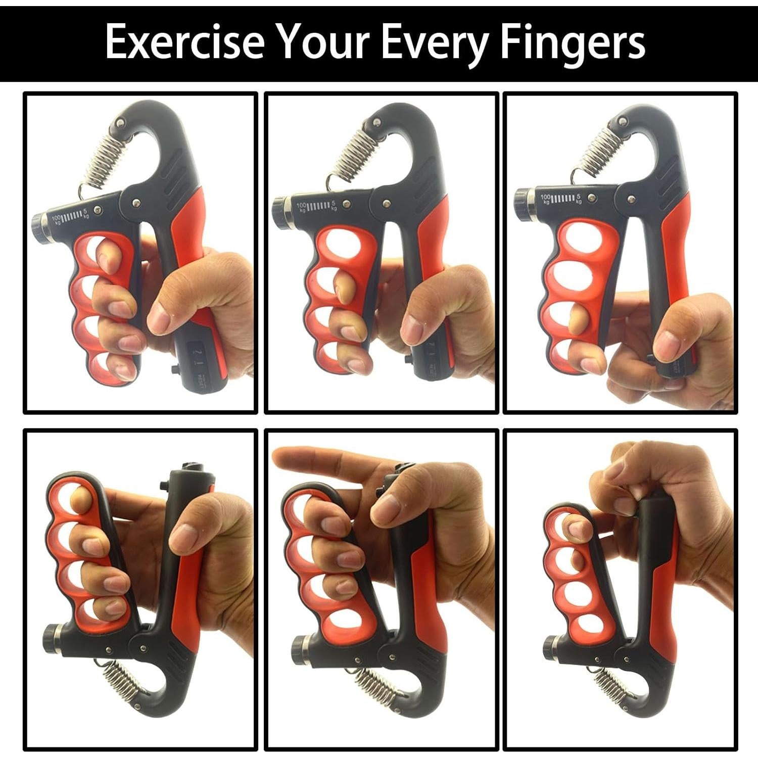 Entrenador de Fuerza de Agarre Hautrely 2PACK 5-100KG