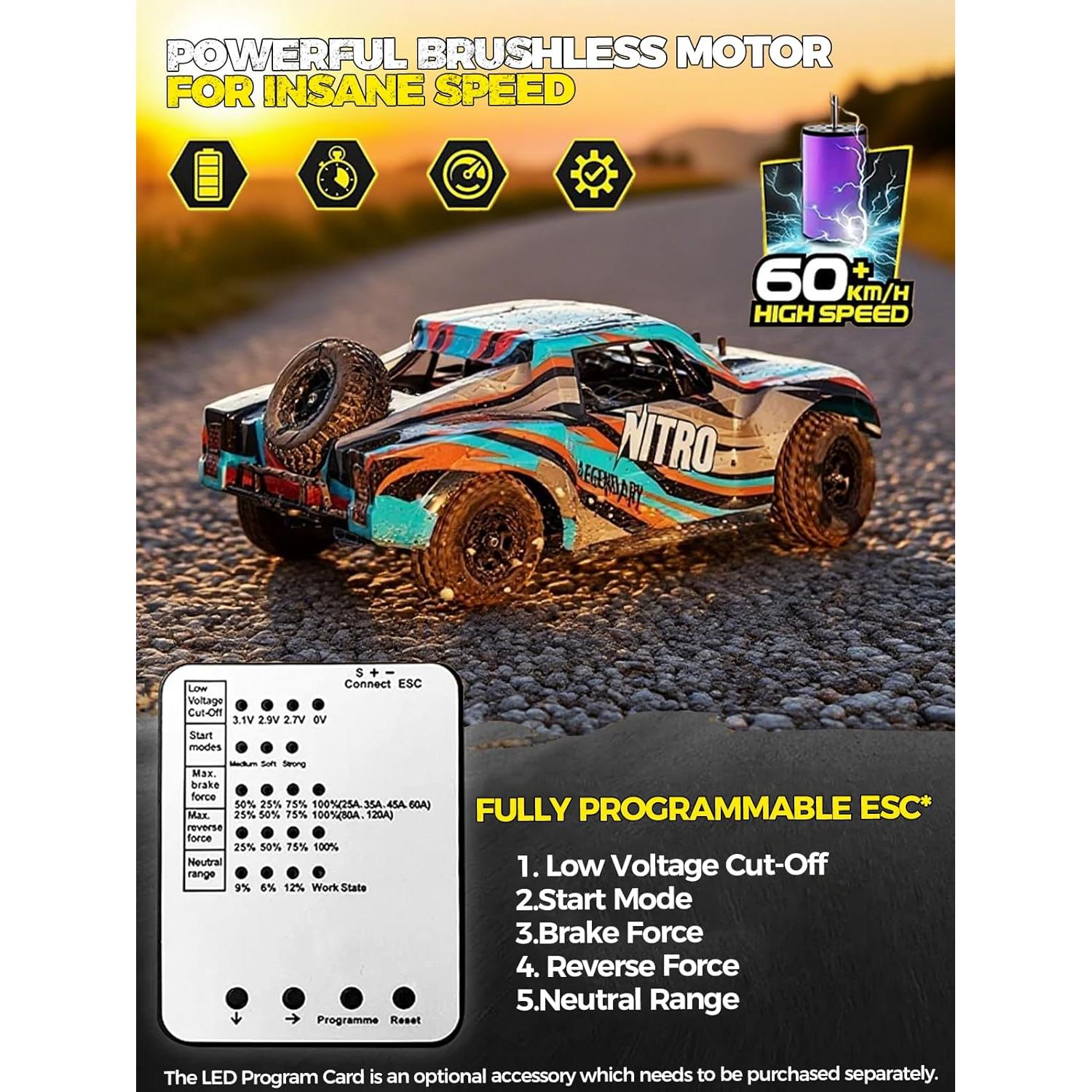 Coche RC Monstruo Eléctrico 4WD Verahaus 1/8 40mph Todo Terreno