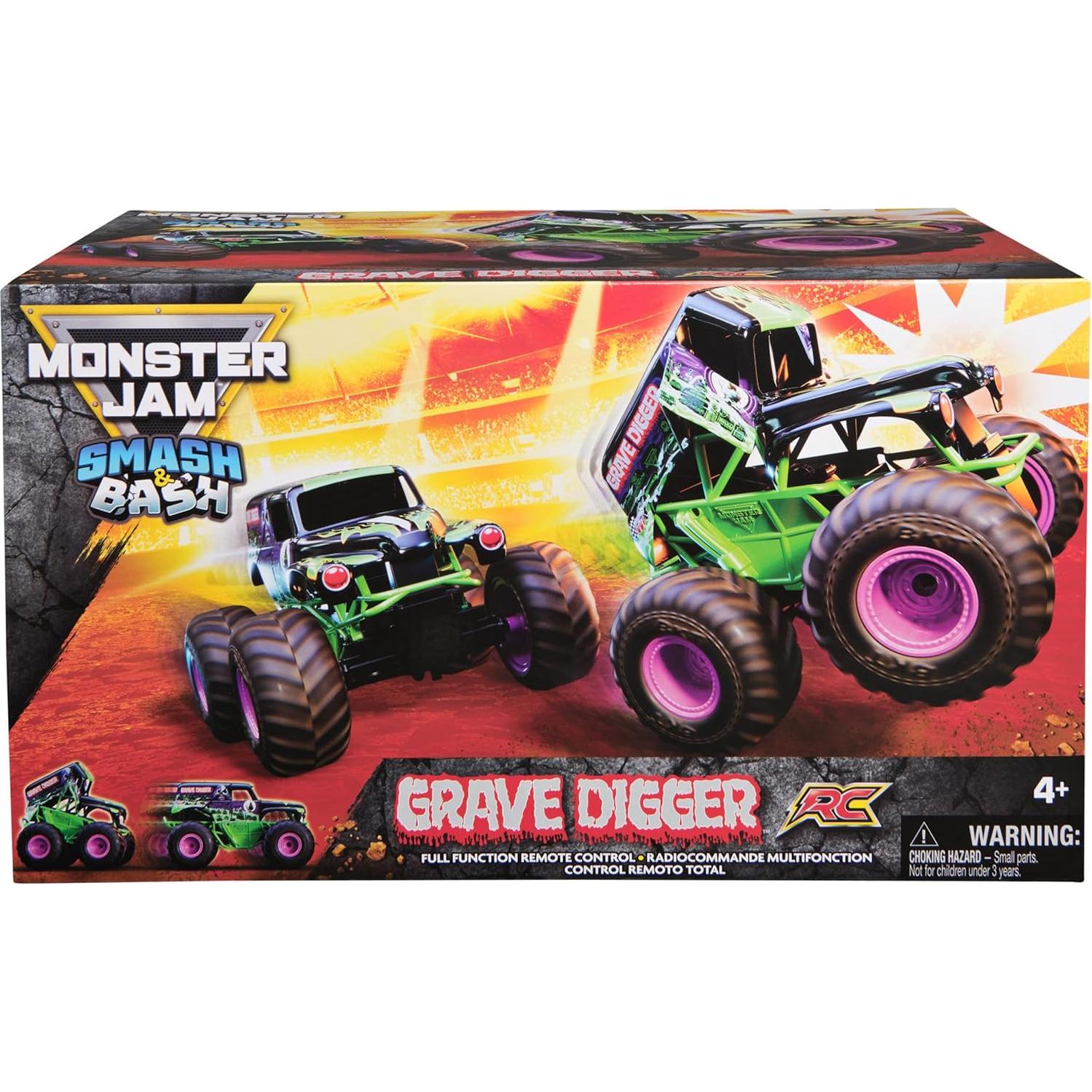 Camión Monstruo RC Smash & Bash Grave Digger 1:15 Spin Master