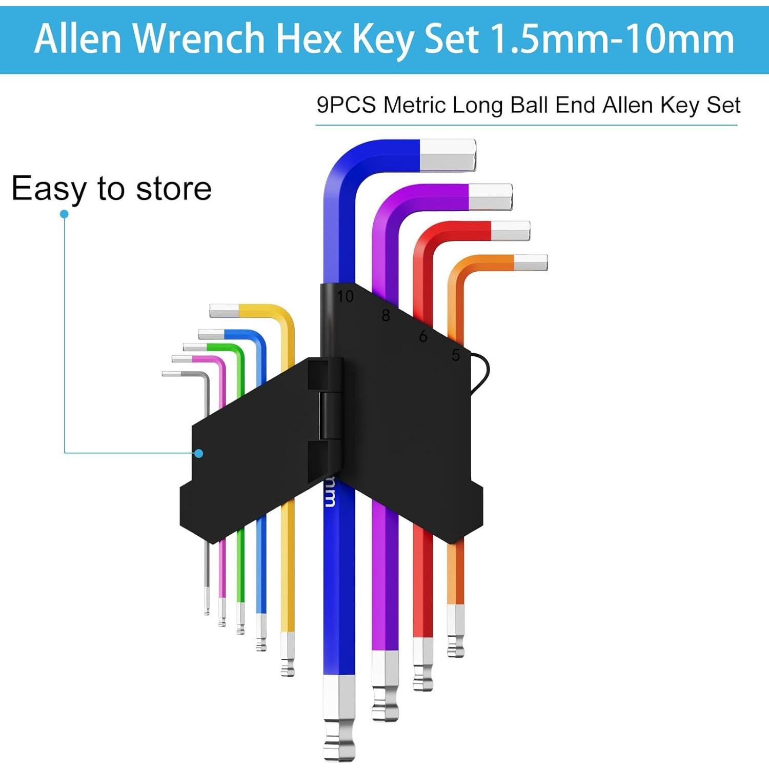 Juego de Llaves Allen Fineonly 9 Piezas 1.5-10mm Cr-V