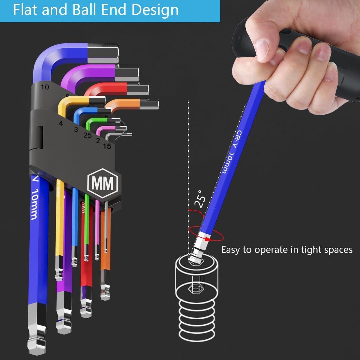 Juego de Llaves Allen Fineonly 9 Piezas 1.5-10mm Cr-V