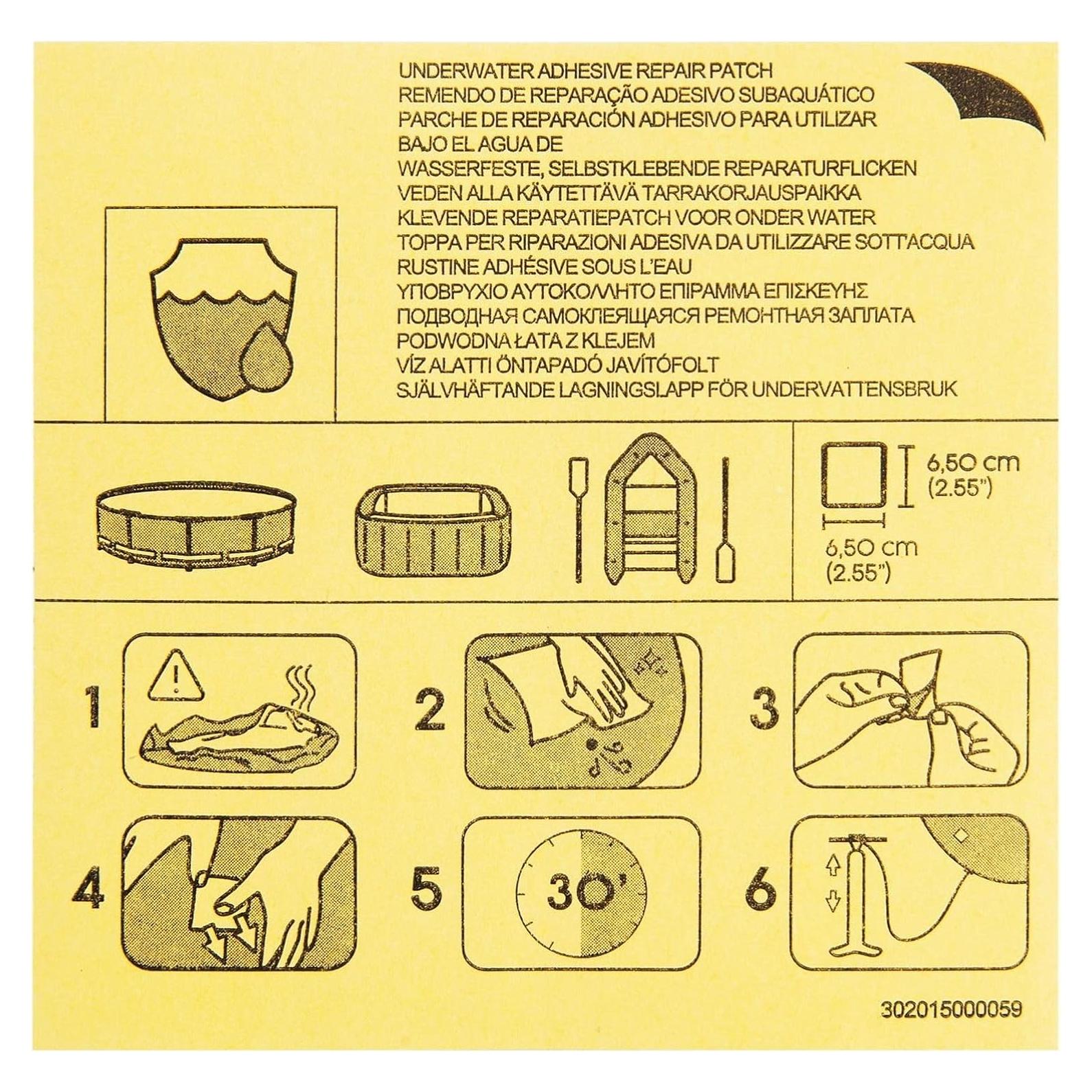 Parche de Reparación Subacuático Bestway 10 Piezas 6.5 cm