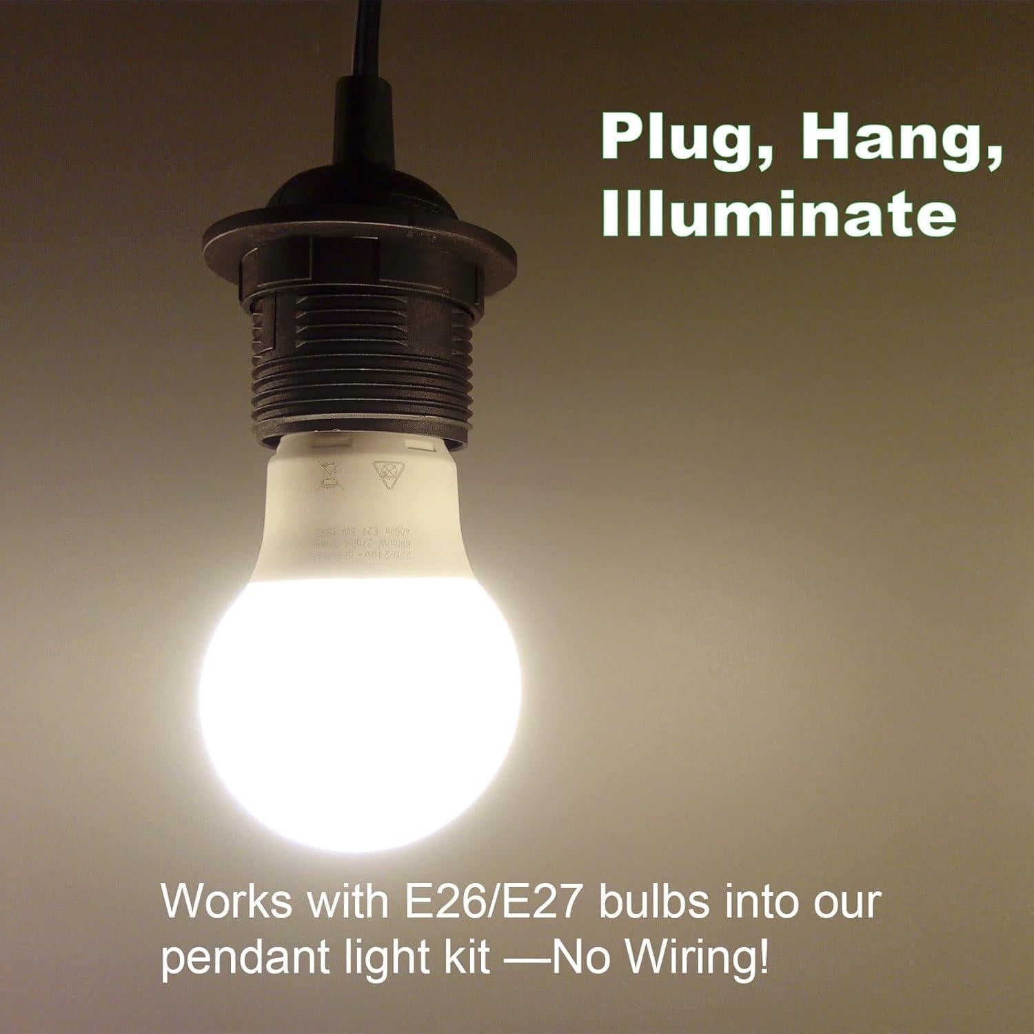 Cordón de Luz Colgante Zarnicy 4.88m E26/E27 Negro 2 Paquete