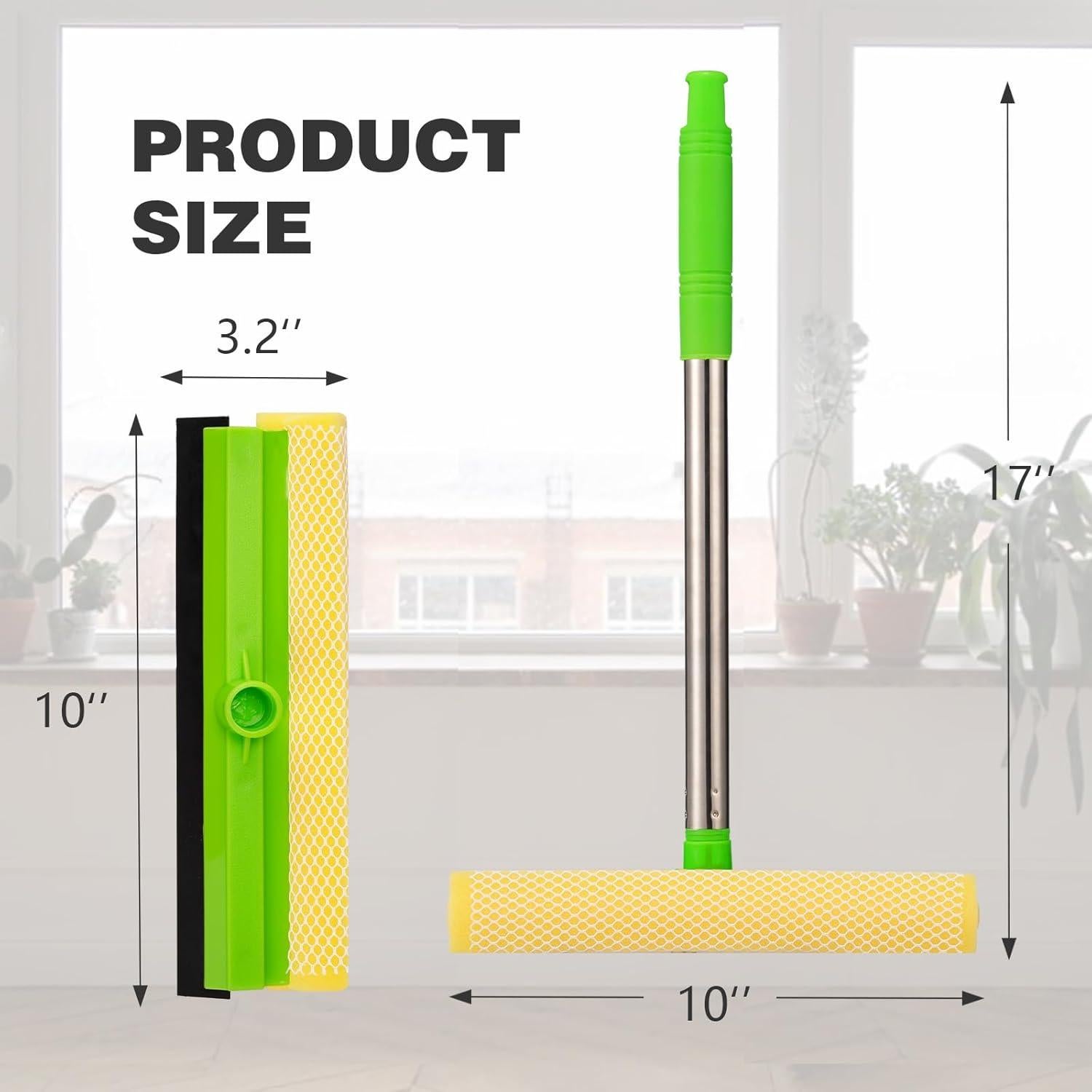 Raspador de Ventanas 2 en 1 Niccfdc con Mango Largo Verde