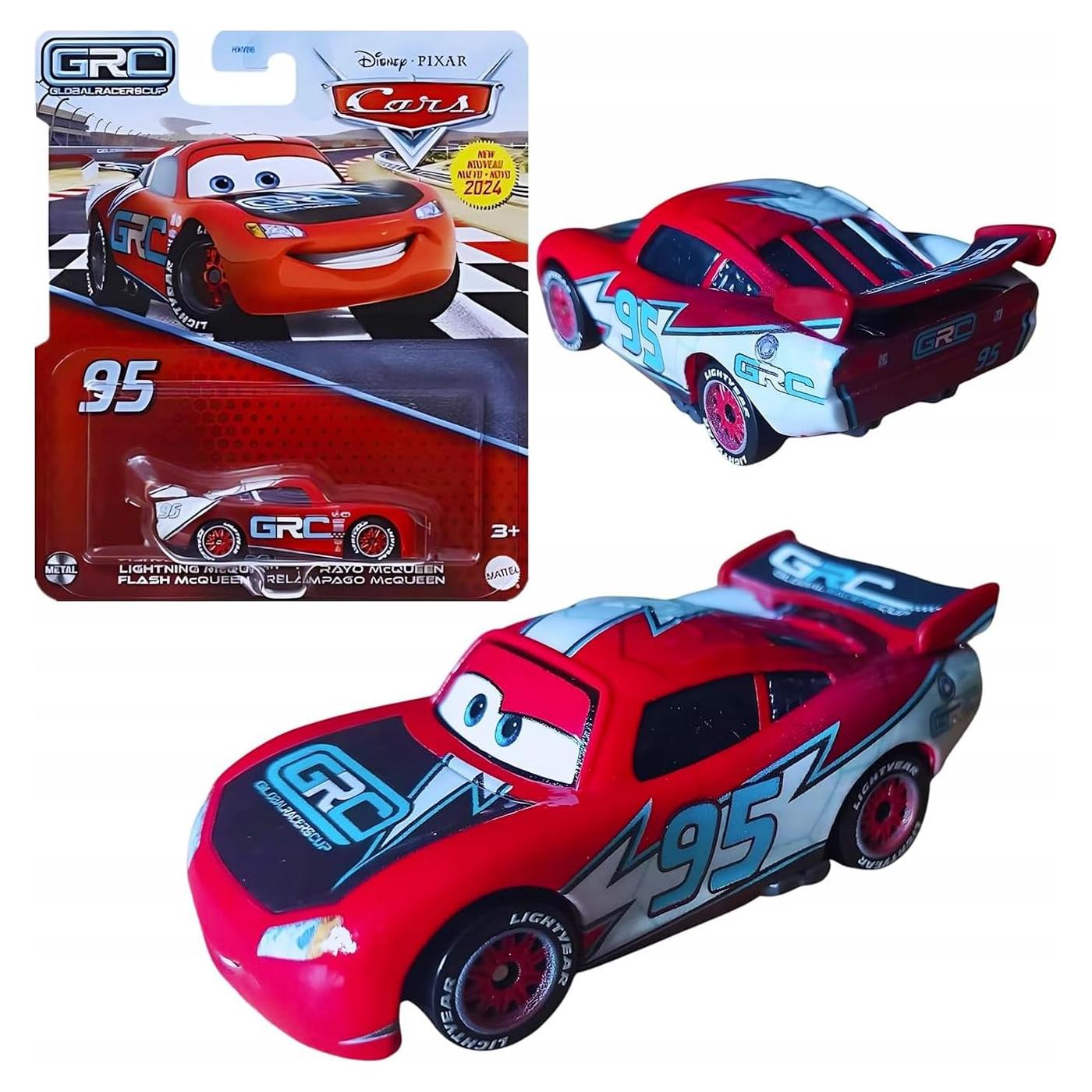 Auto de colección Rayo McQueen 1:55 Mattel - Metal fundido