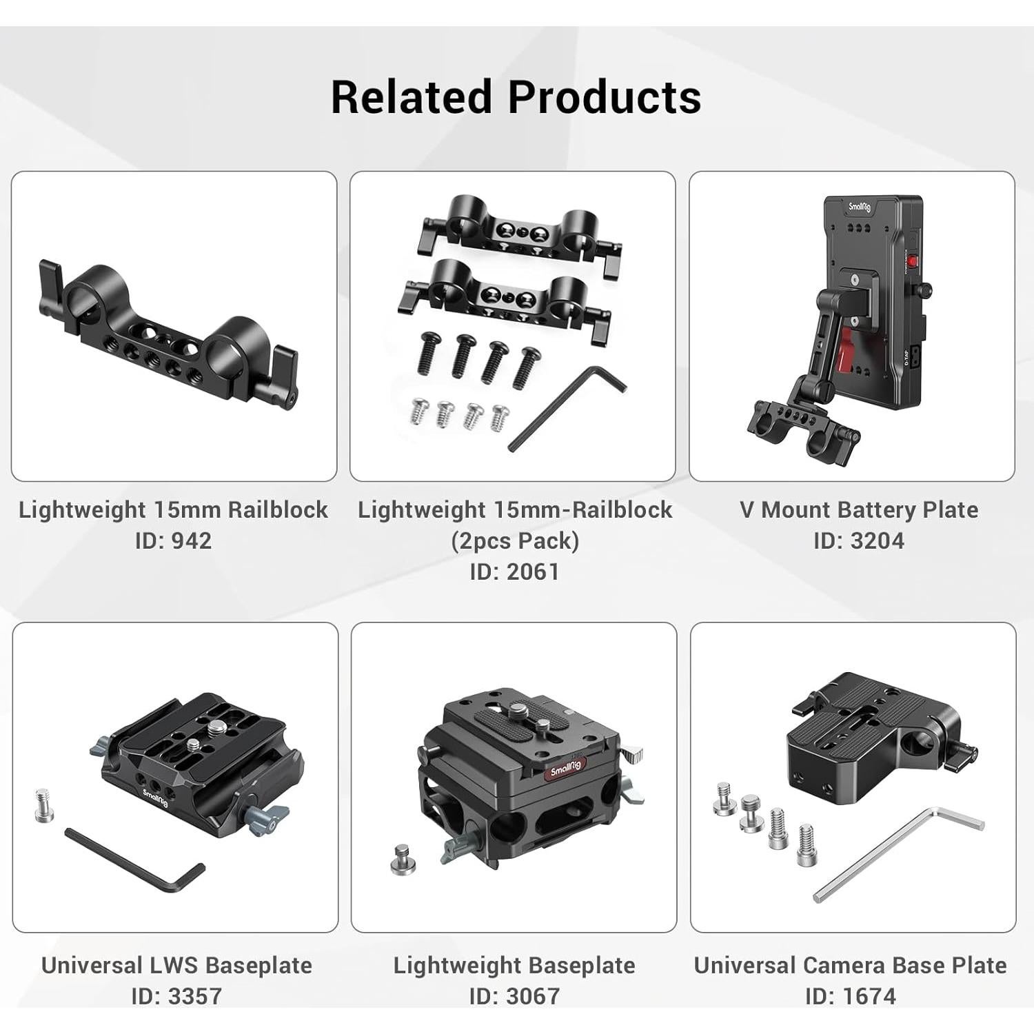 SmallRig Varillas de Aluminio 15mm 40cm Paquete de 2