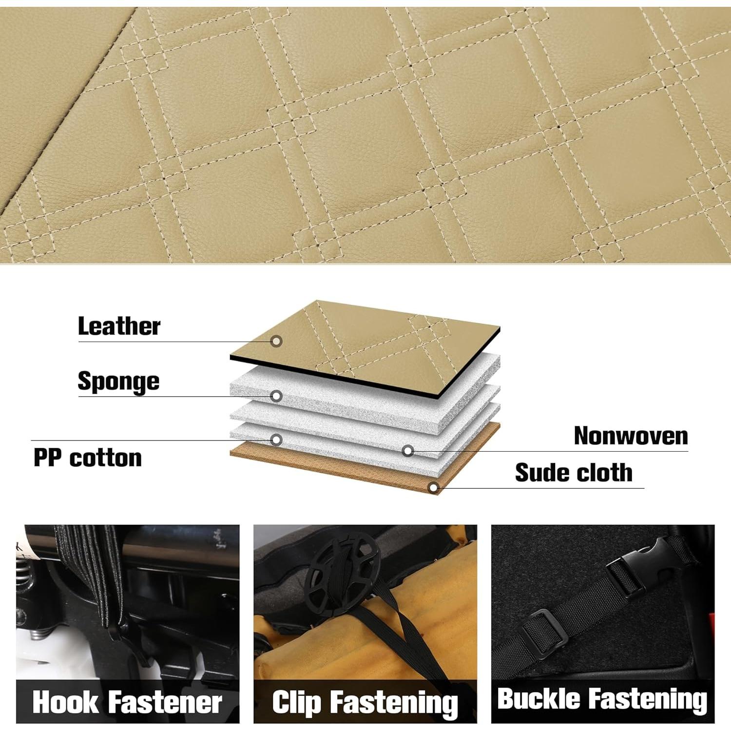 Cubiertas de Asiento de Coche CAROMOP Beige Juego Frontal