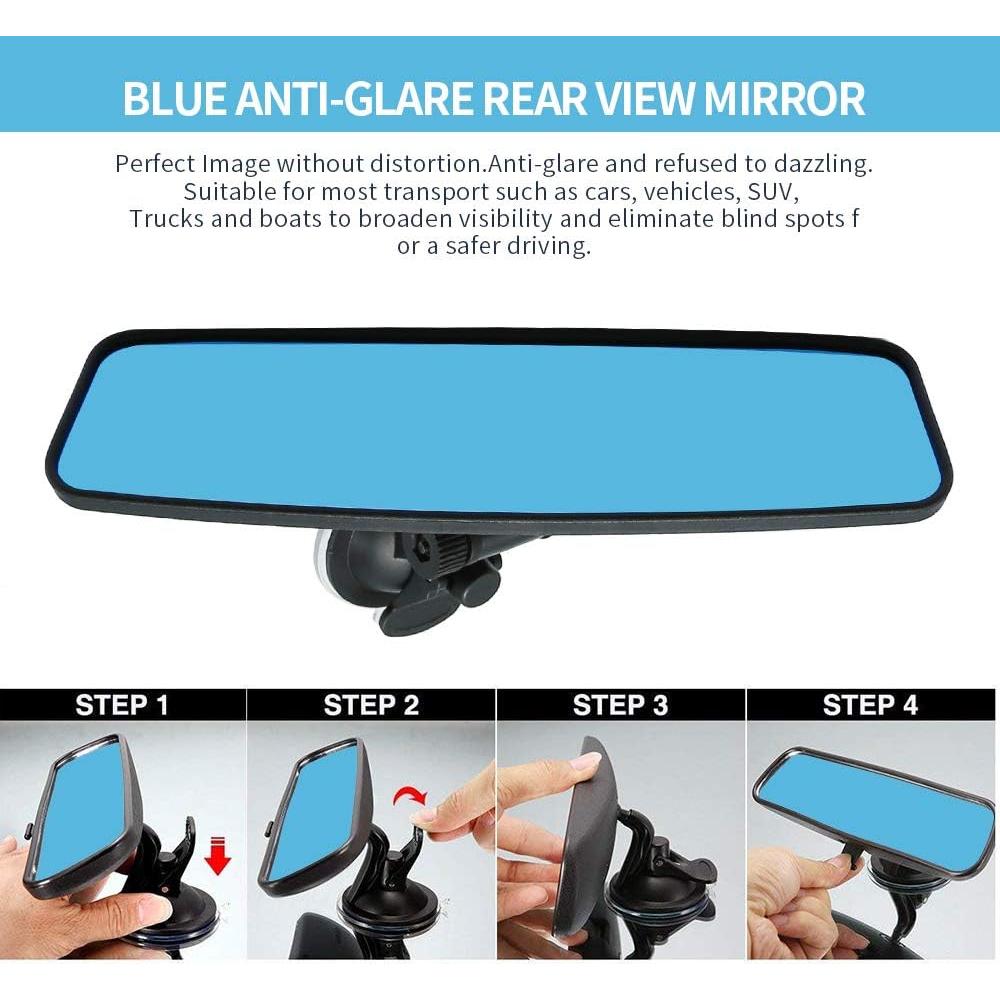 Espejo Retrovisor Interior Ajustable Vkinman 245x65mm Azul