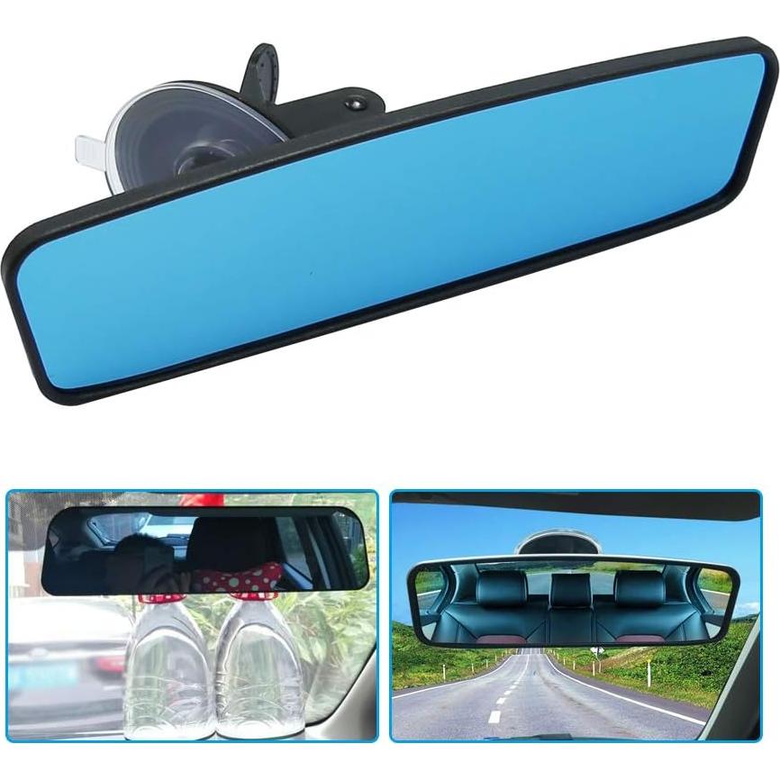 Espejo Retrovisor Interior Ajustable Vkinman 245x65mm Azul