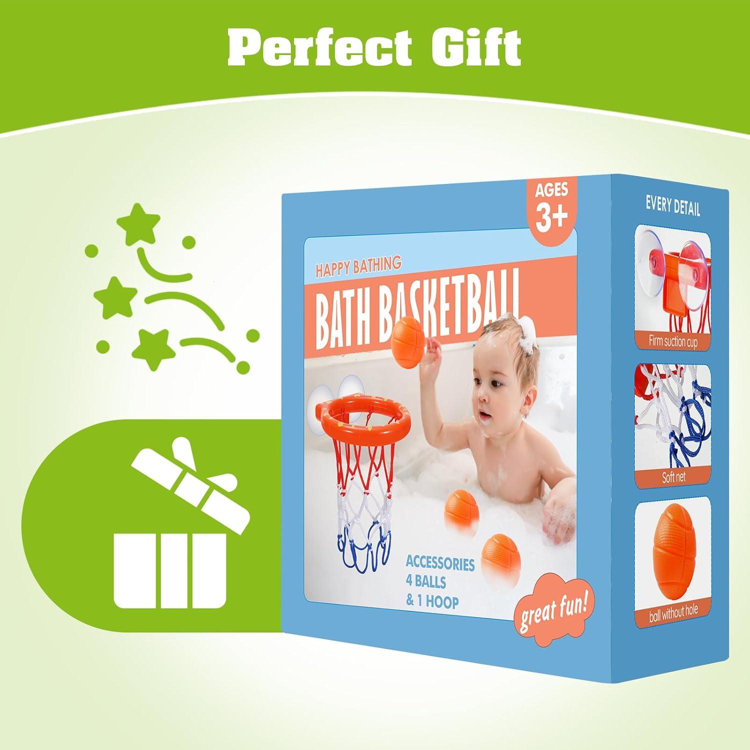 Aro de Baloncesto para Baño KSABVAIA con 3 Pelotas - Niños 4-8 Años