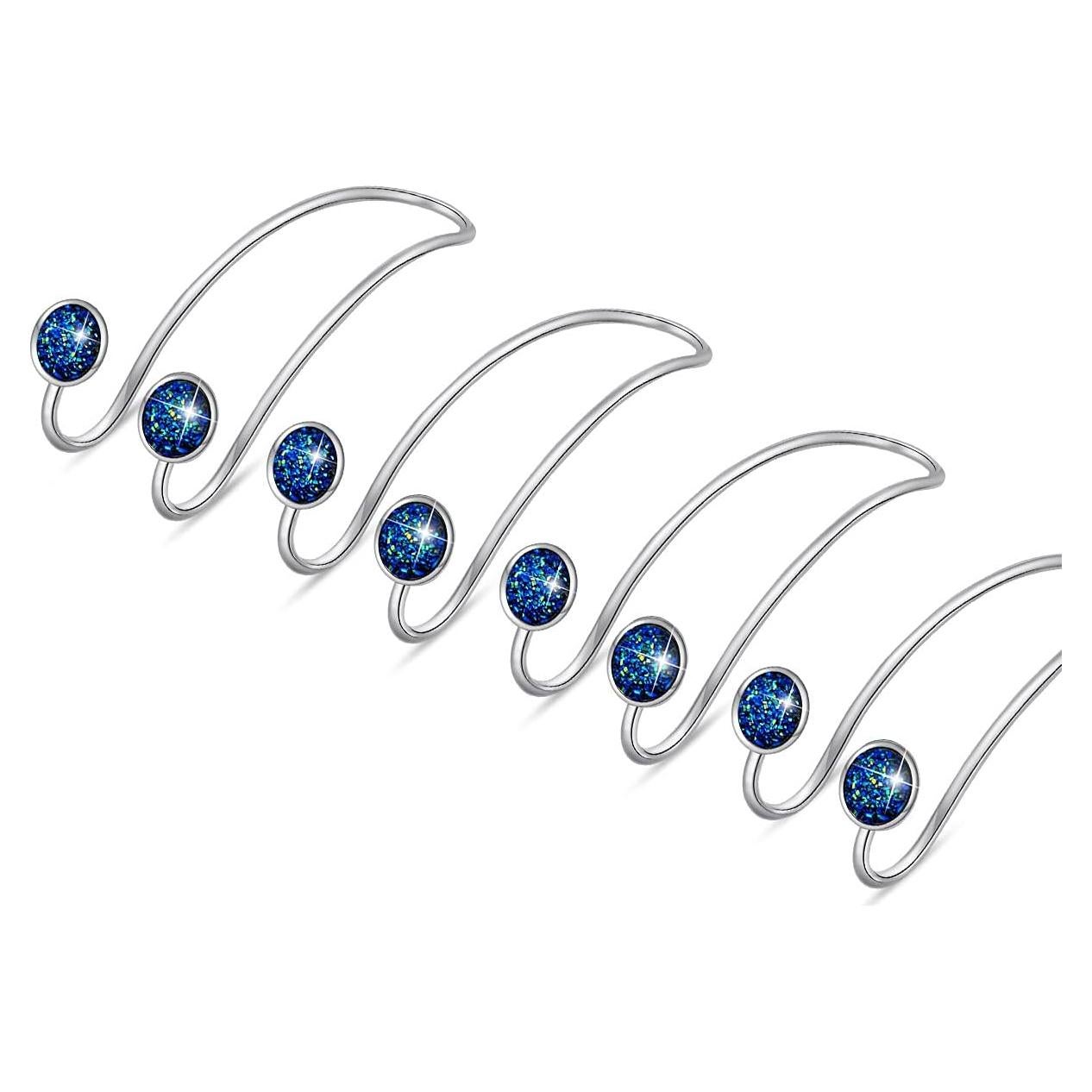 Paquete de 4 Ganchos para Reposacabezas de Auto Acero Inoxidable Azul