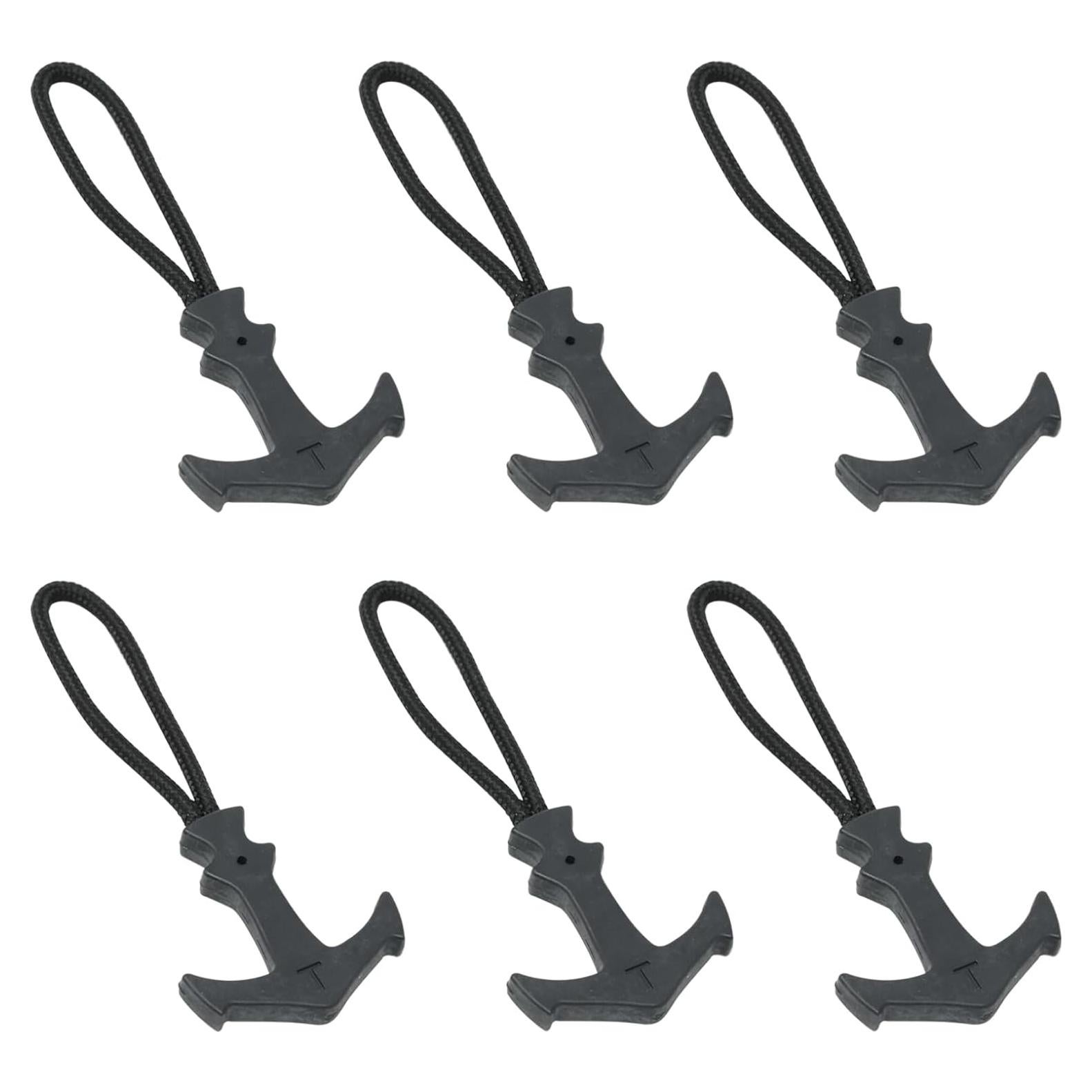 Tiradores de Cremallera Honbay 6PCS Nylon Ancla Negro