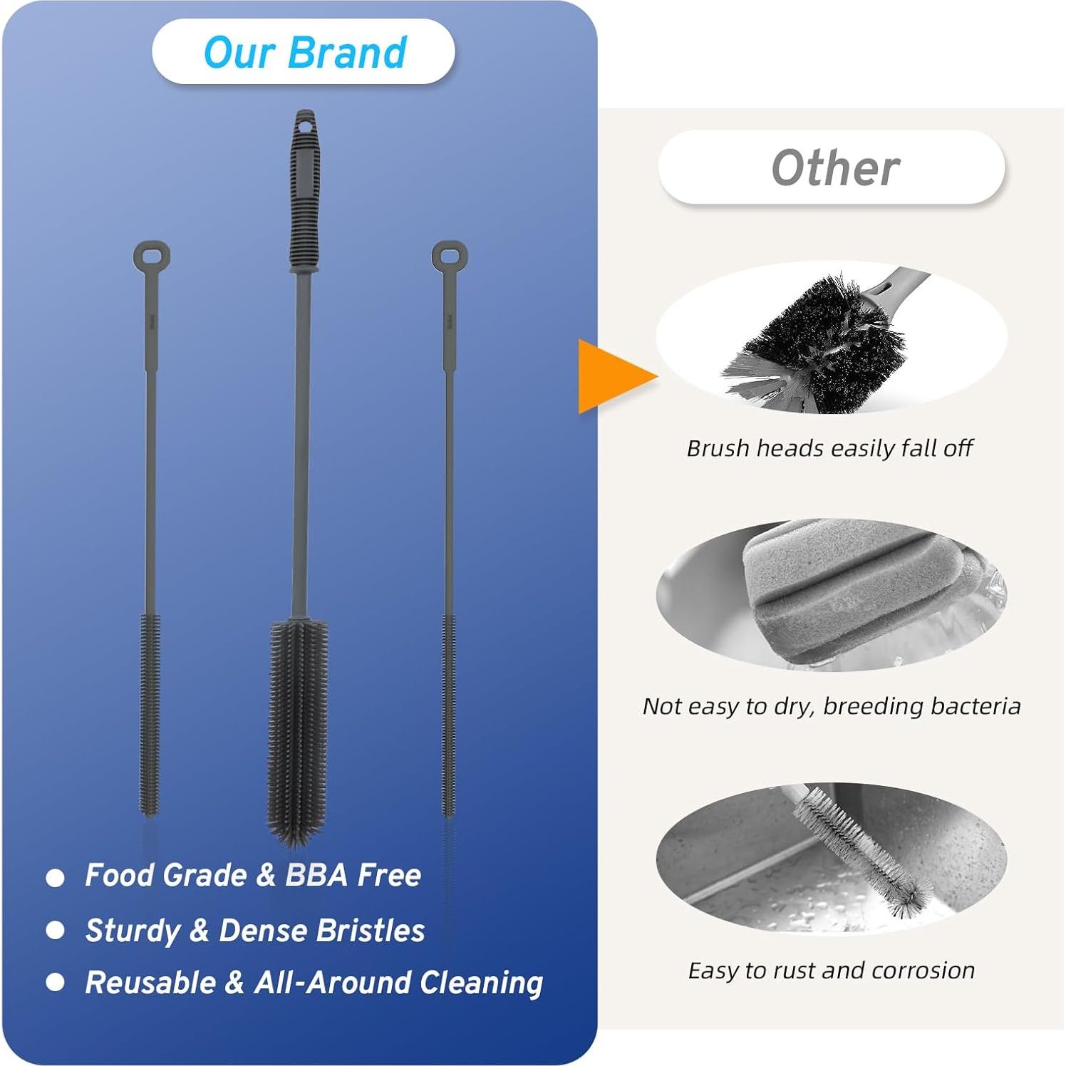 Juego de cepillos de limpieza Qiuxunies para botellas y popotes