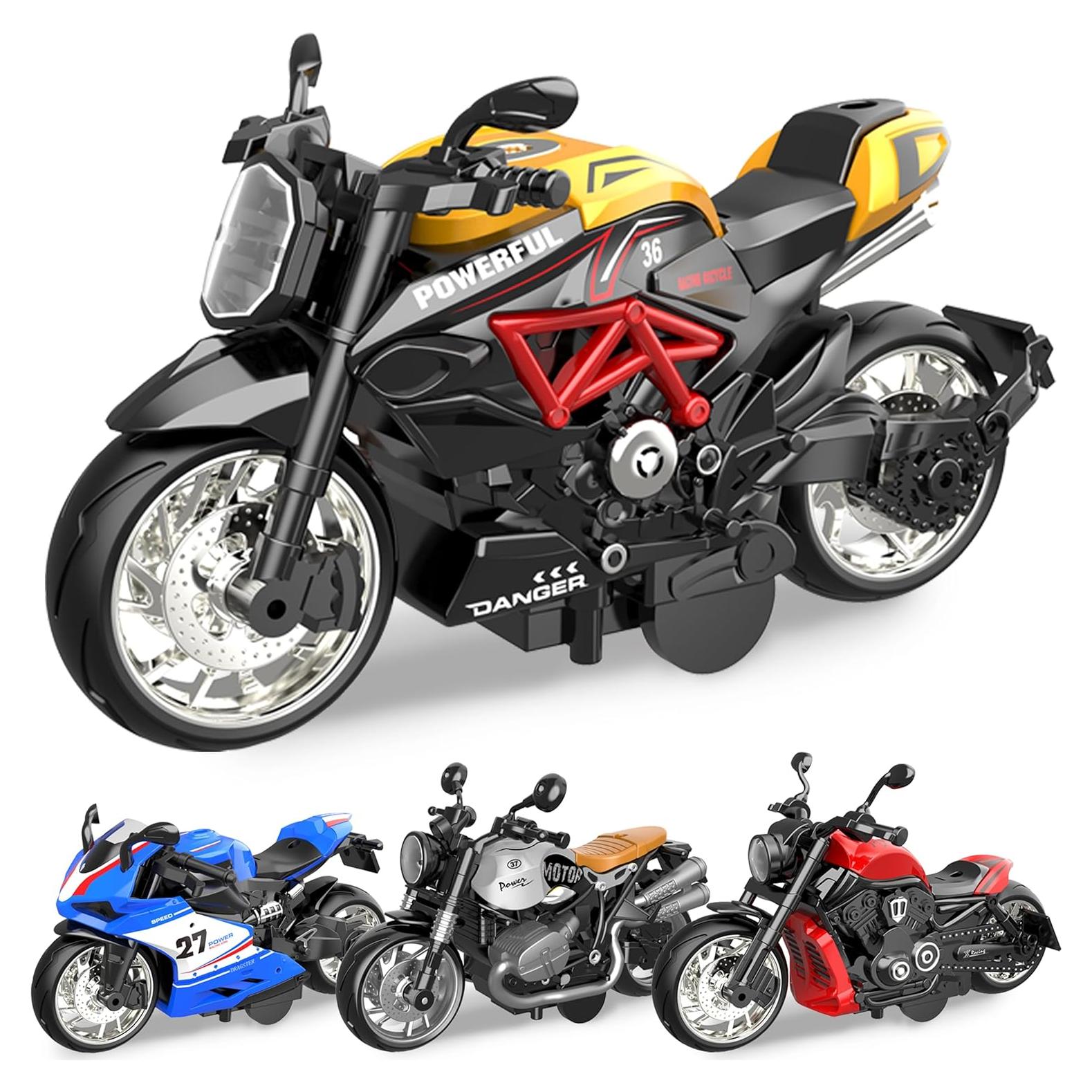 Paquete de 4 Motocicletas de Metal Aleado GY 1:12 Retroceso