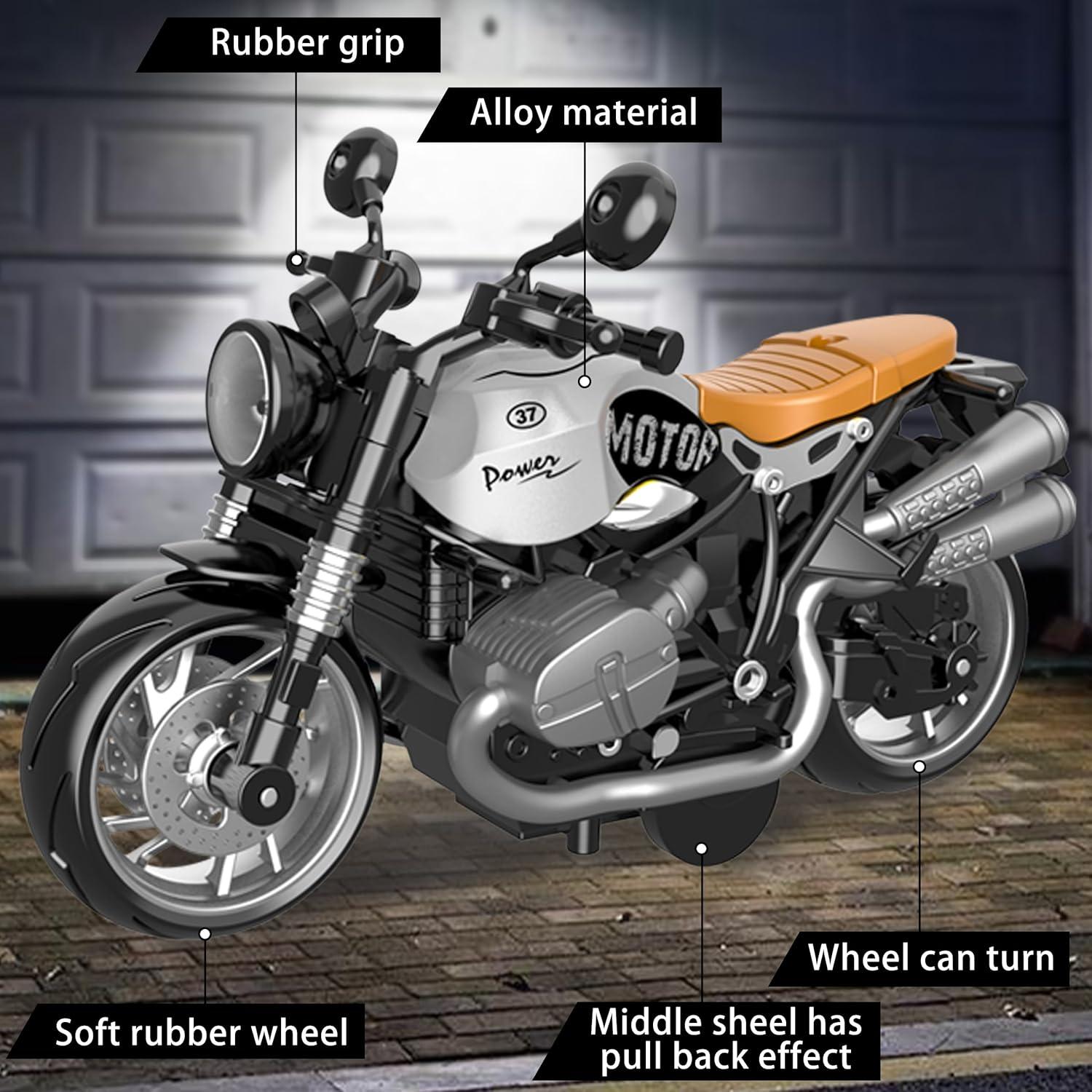 Paquete de 4 Motocicletas de Metal Aleado GY 1:12 Retroceso