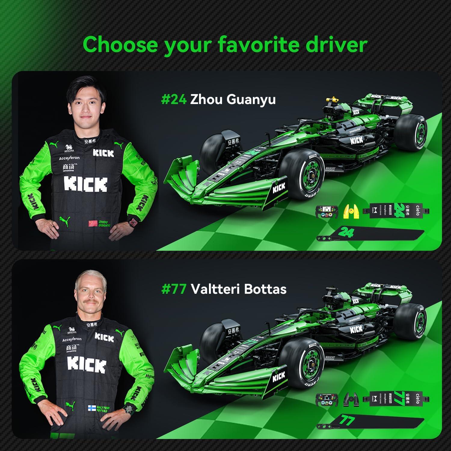 Set de Bloques de Construcción Coche F1 CaDA KICK Sauber 1:8 2553 Piezas