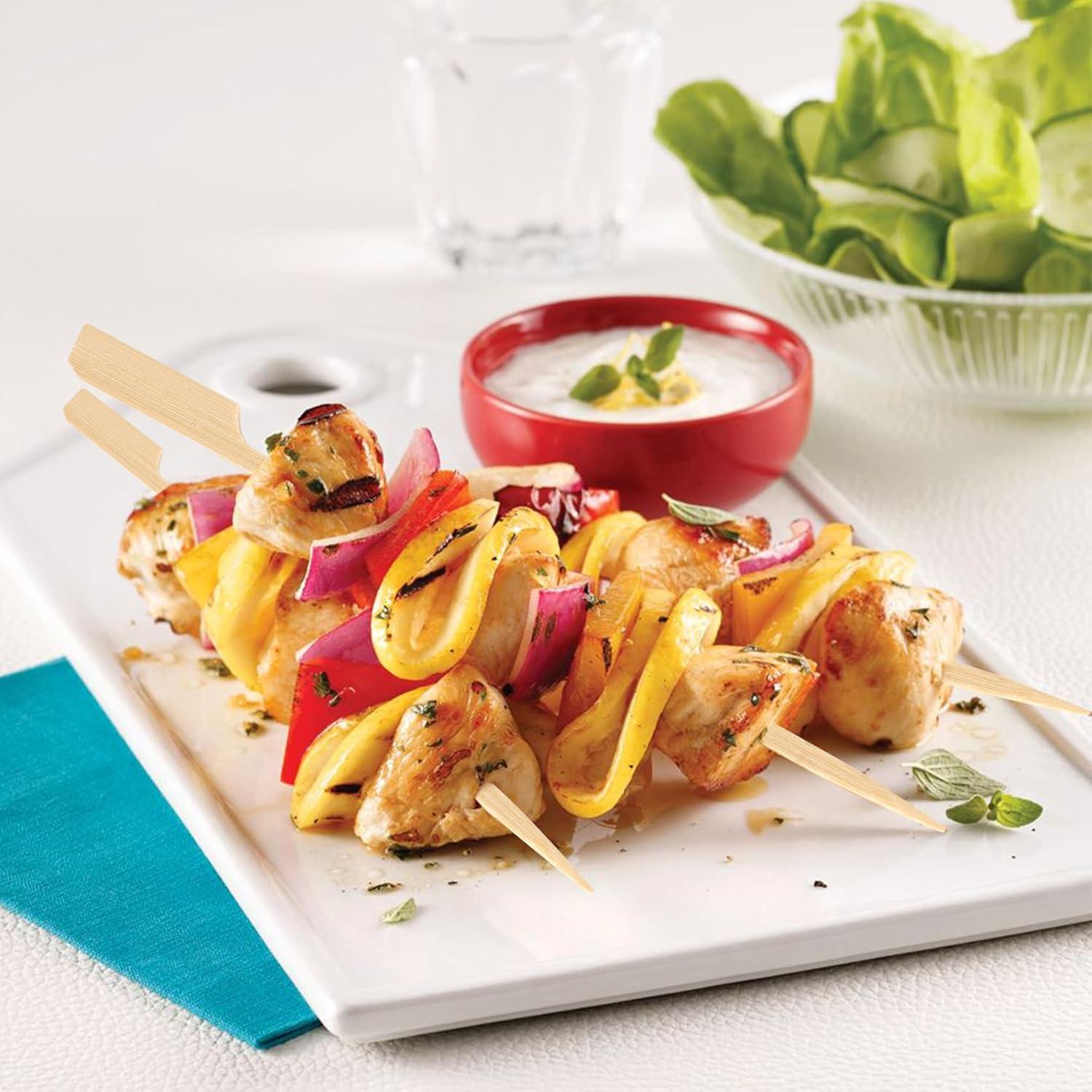 100 Pinchos de Bambú 12 cm para Aperitivos y BBQ iRFKCIOW