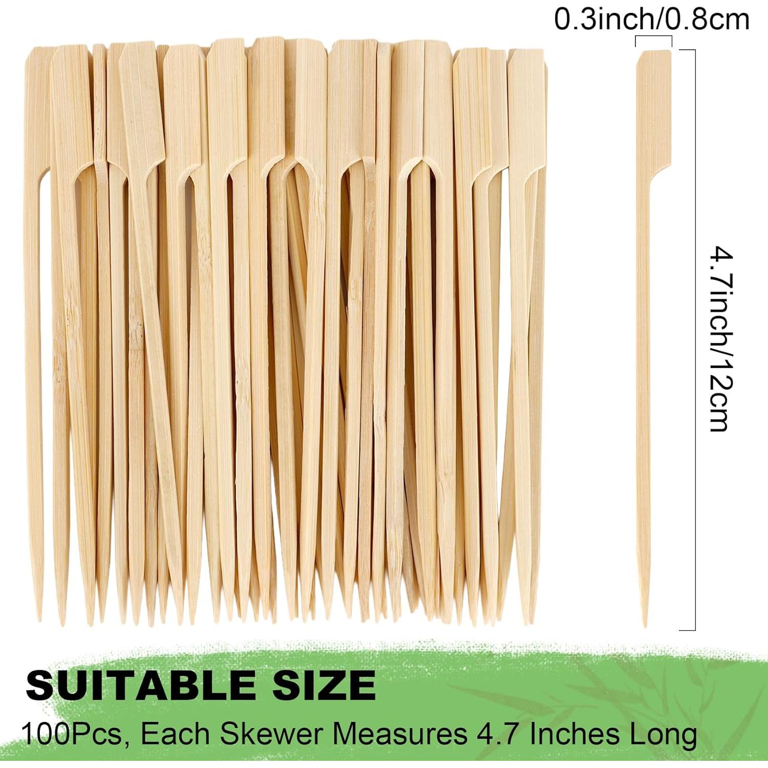 100 Pinchos de Bambú 12 cm para Aperitivos y BBQ iRFKCIOW