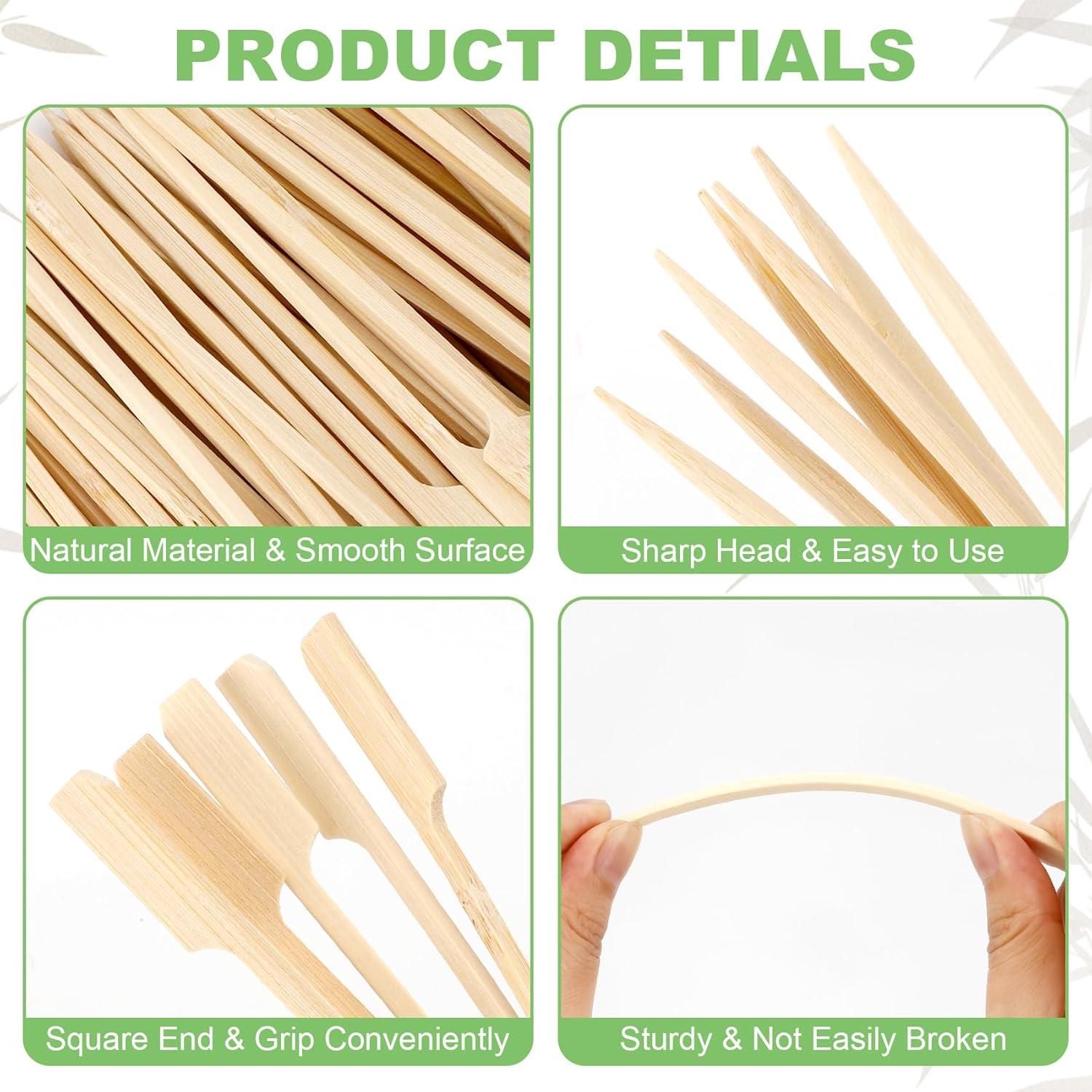 100 Pinchos de Bambú 12 cm para Aperitivos y BBQ iRFKCIOW