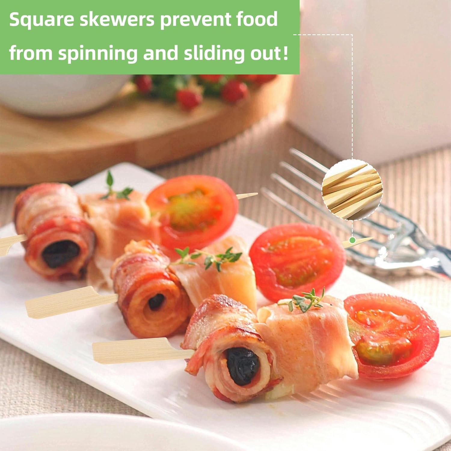 100 Pinchos de Bambú 12 cm para Aperitivos y BBQ iRFKCIOW