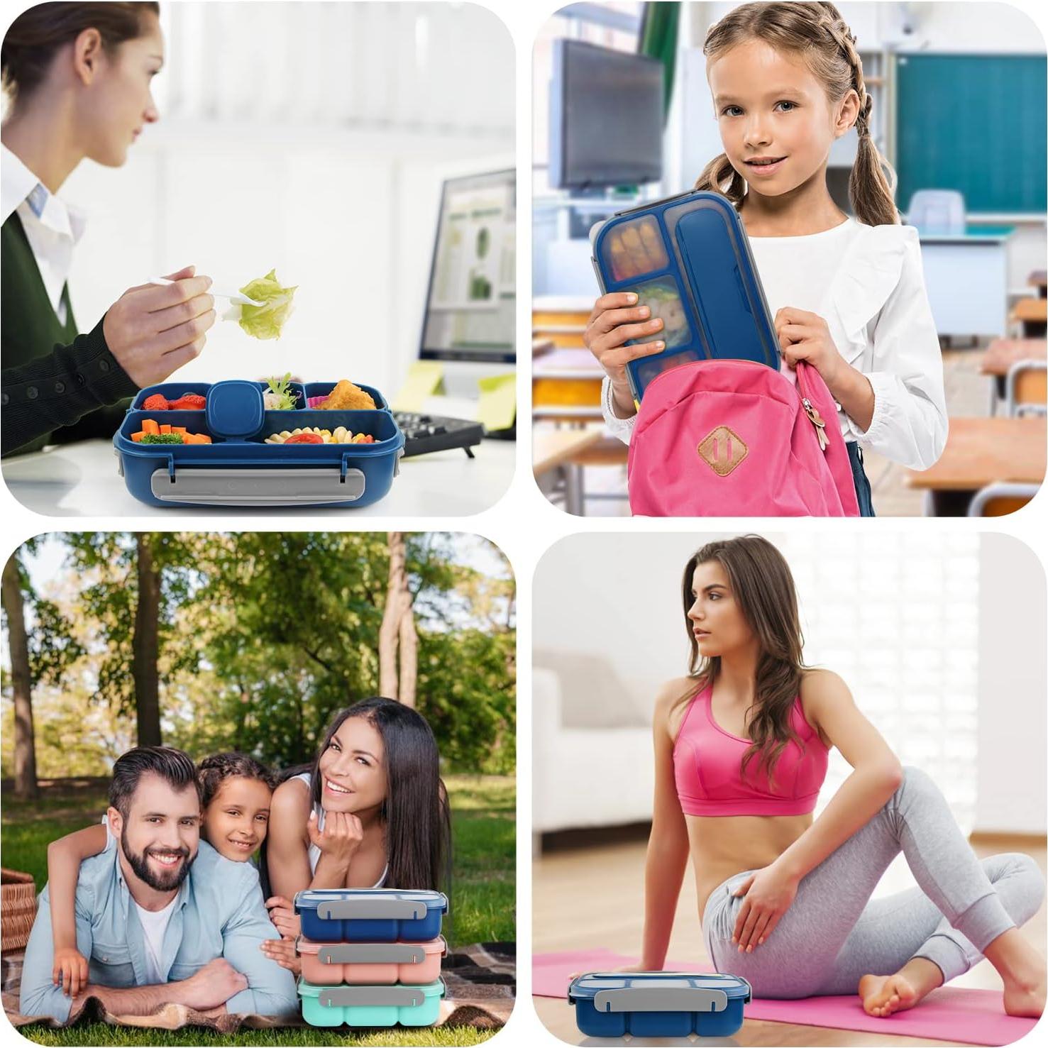 Caja de Almuerzo Bento MaMix 1300ml 4 Compartimentos Azul