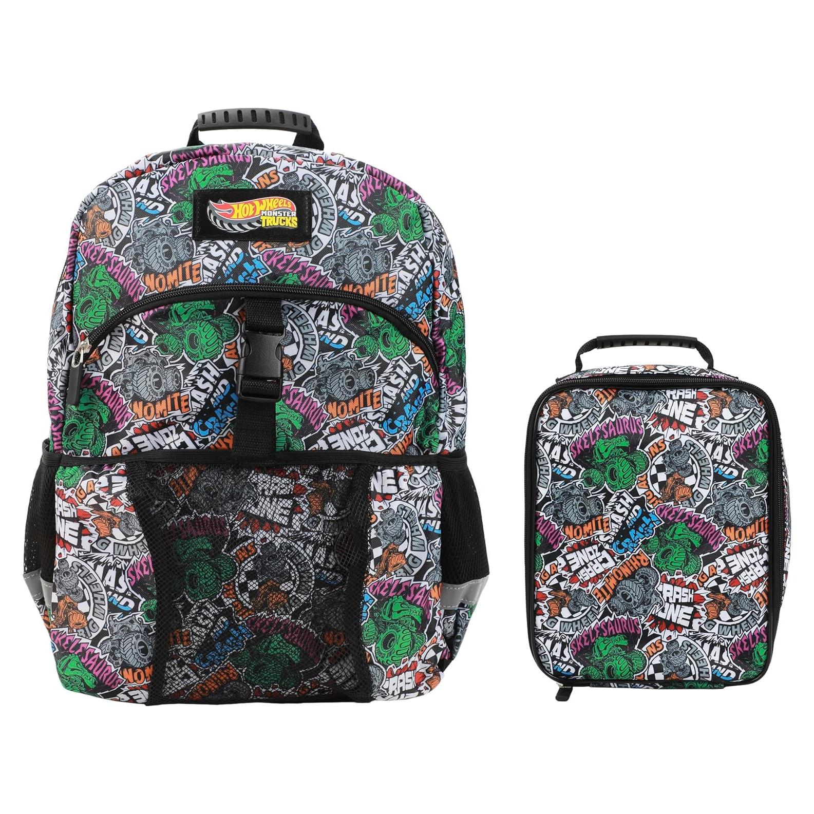 Mochila y Kit de Almuerzo Hot Wheels 16" Estampado Completo