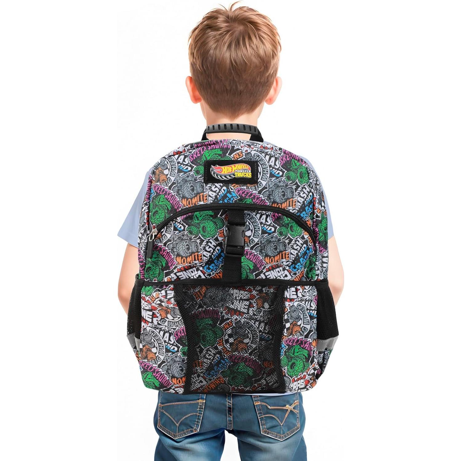 Mochila y Kit de Almuerzo Hot Wheels 16" Estampado Completo