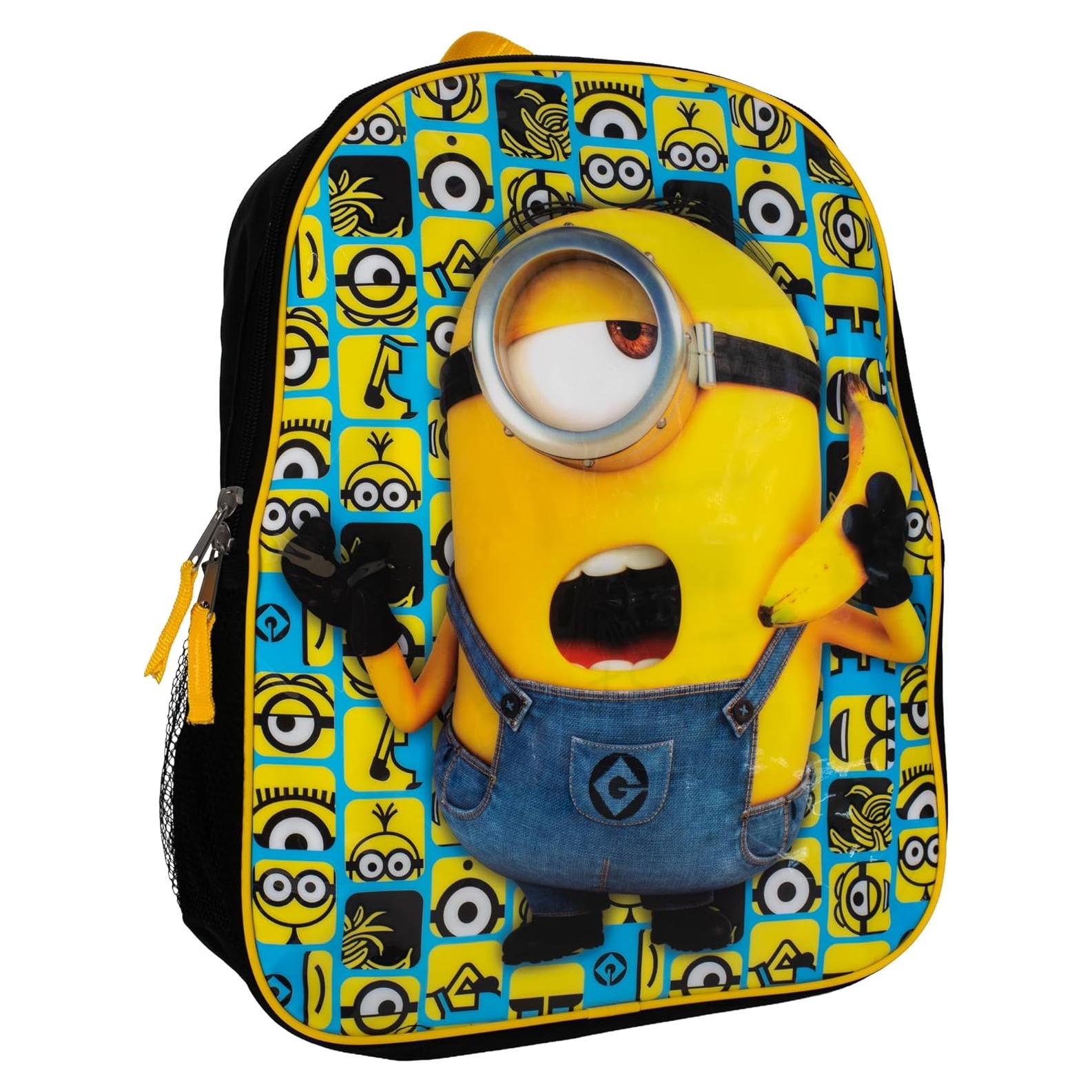 Mochila Escolar Minions INNOVACIONES 15" Negra para Niños