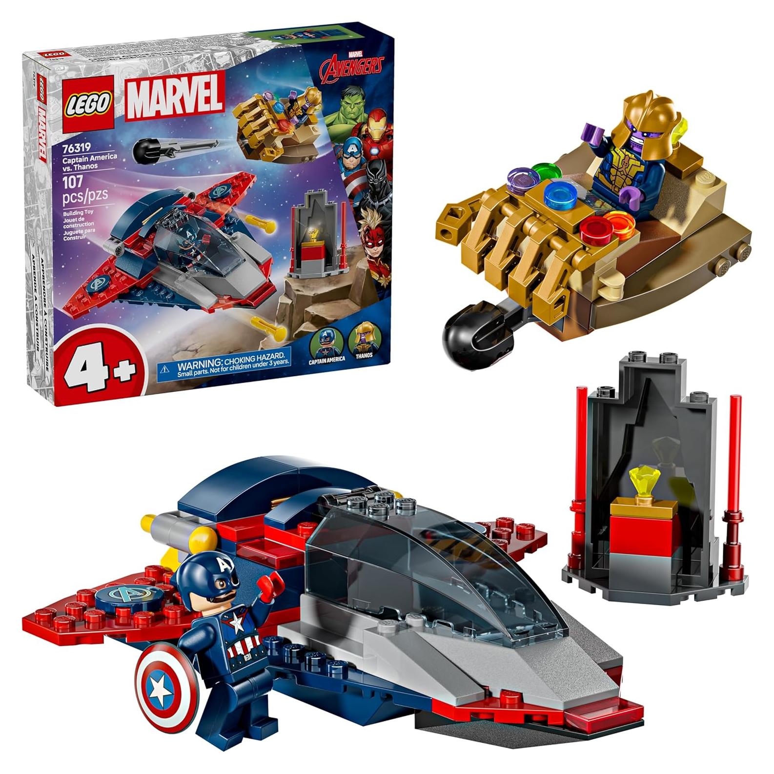 LEGO Marvel Capitán América vs Thanos 76319 - Set de Construcción 107 Piezas